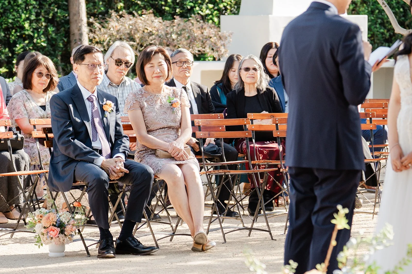 Guests laughing during the ceremony