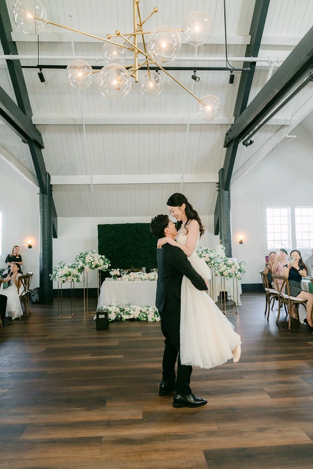 A close embrace during the first dance
