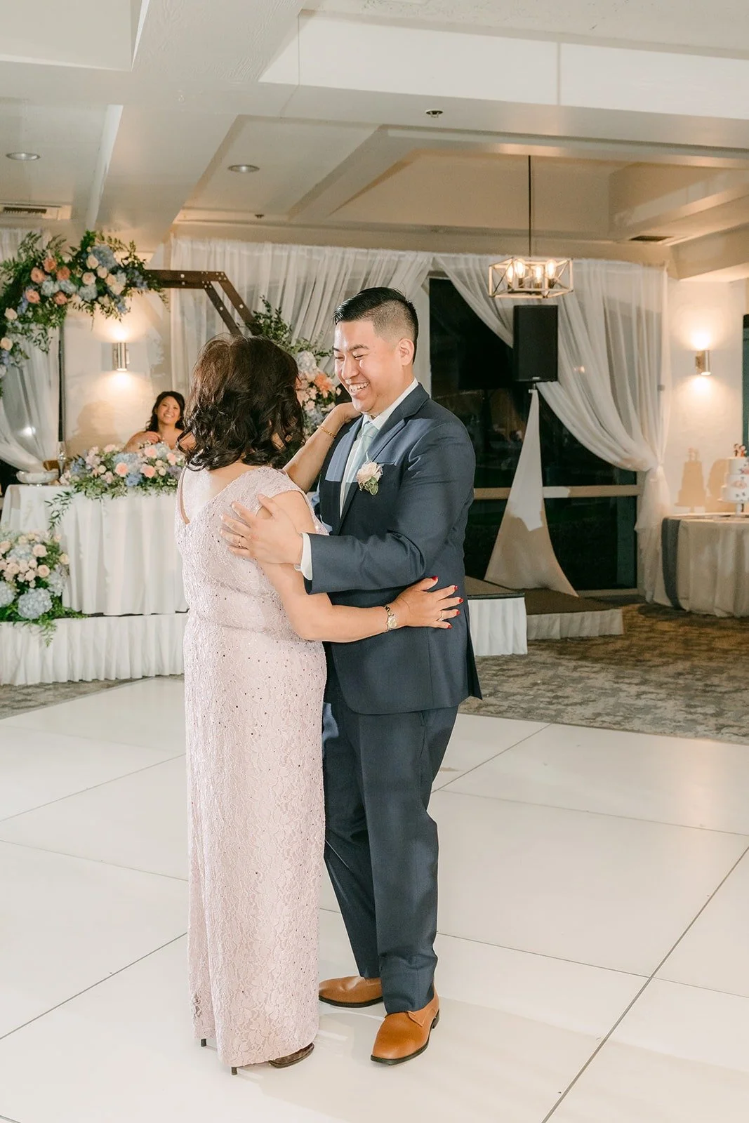 Jordan dancing with a family member