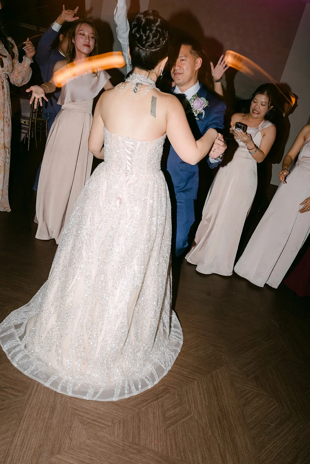 Kate dancing in the middle of the dance floor.