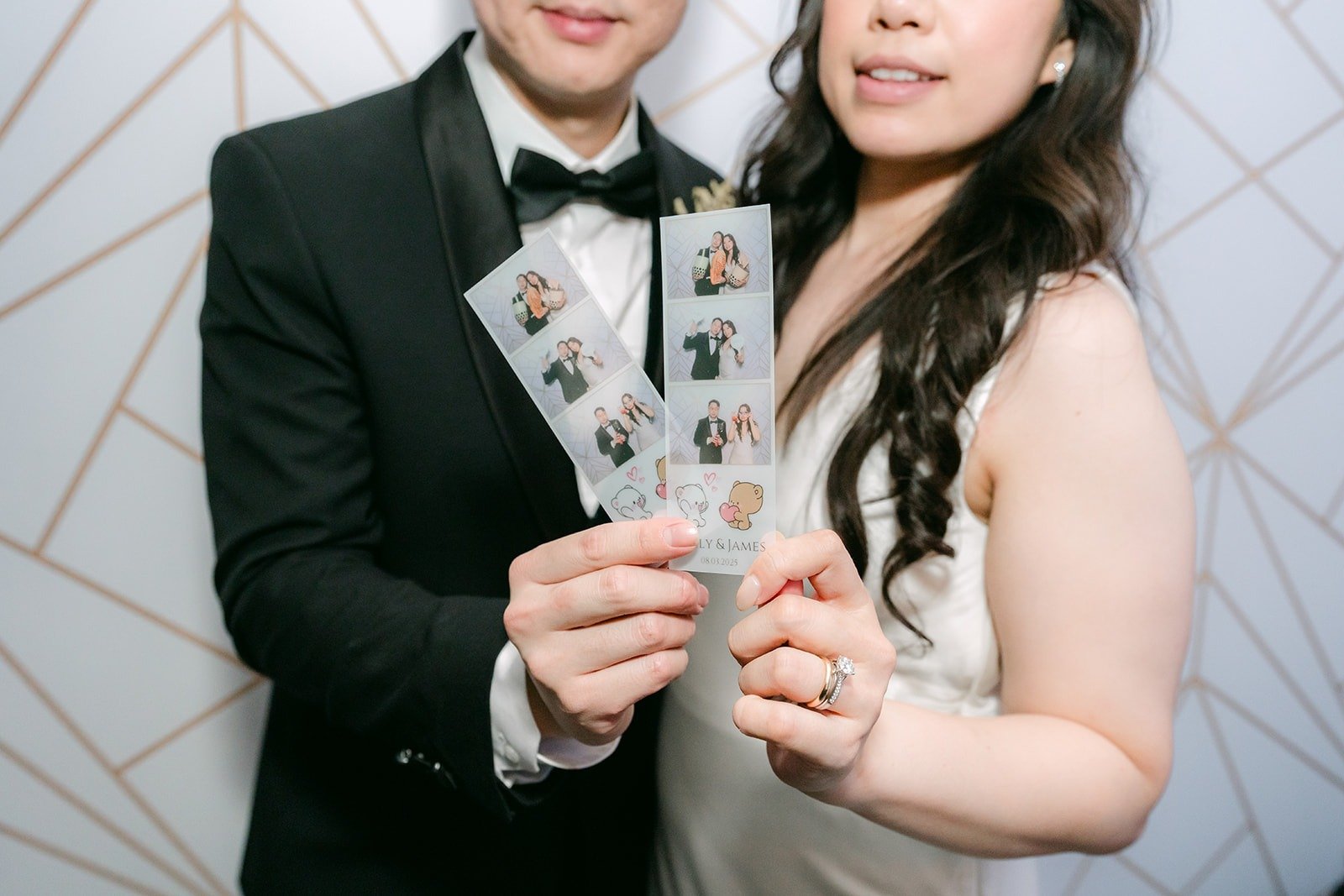 Emily and James showing off their photobooth strip