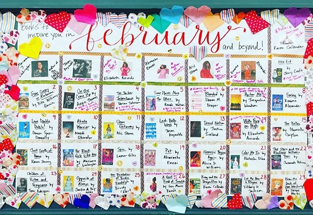 I&rsquo;m super excited about the Black History Month reading calendar that our school librarian, some students, and I made this month with a different middle grade or young adult book by a different Black author for each day of February! 
The 29 boo