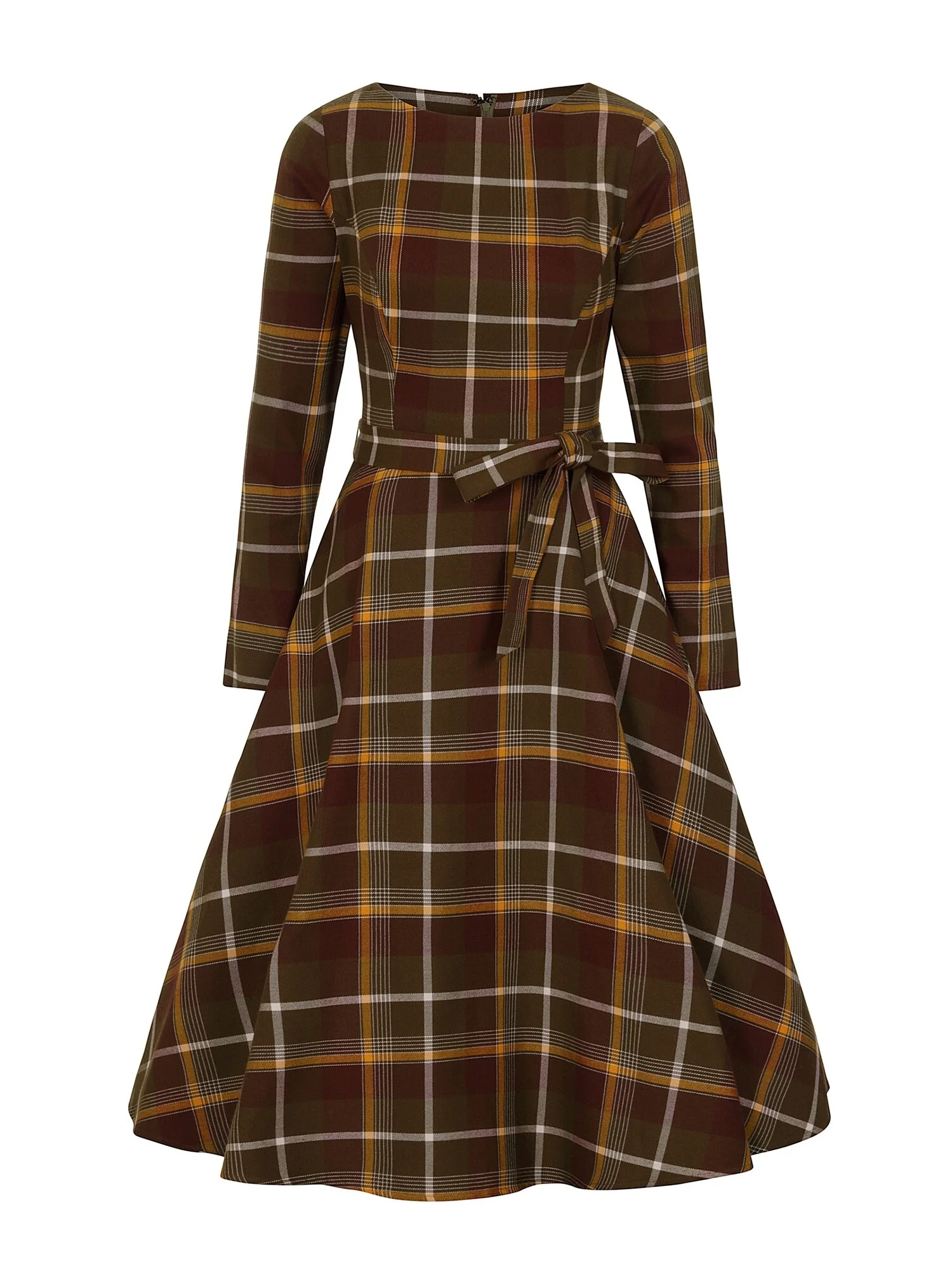 checked swing dress