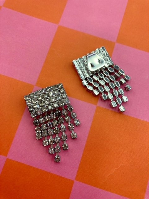 Rhinestone Shoe Clips - Vintage Tip Toe Shoe Clips - Old Store