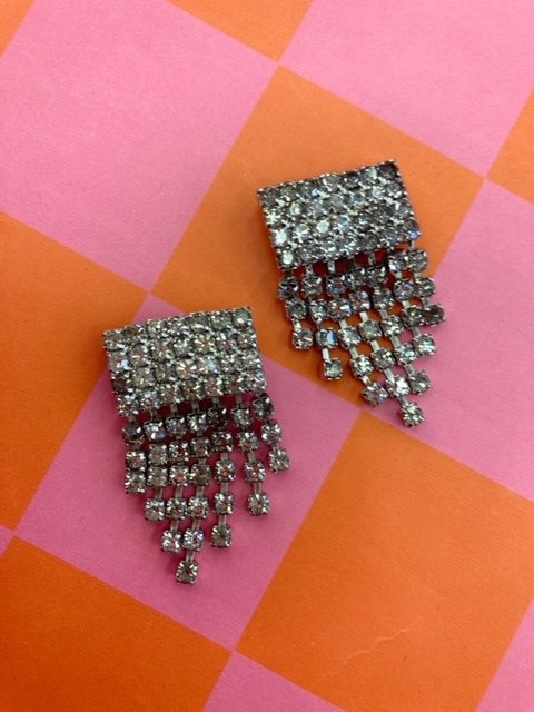 Rhinestone Shoe Clips - Vintage Tip Toe Shoe Clips - Old Store