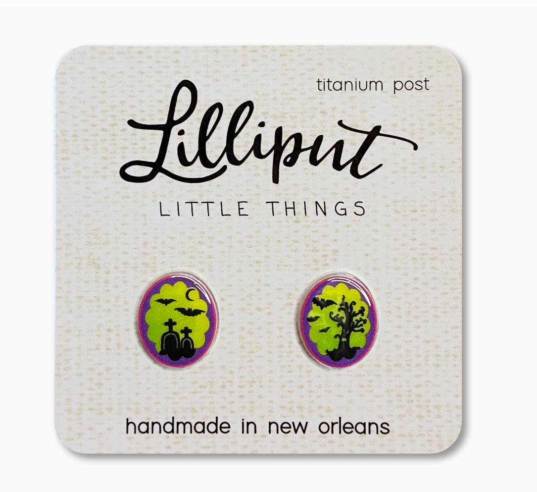 Graveyard Cameo Earrings