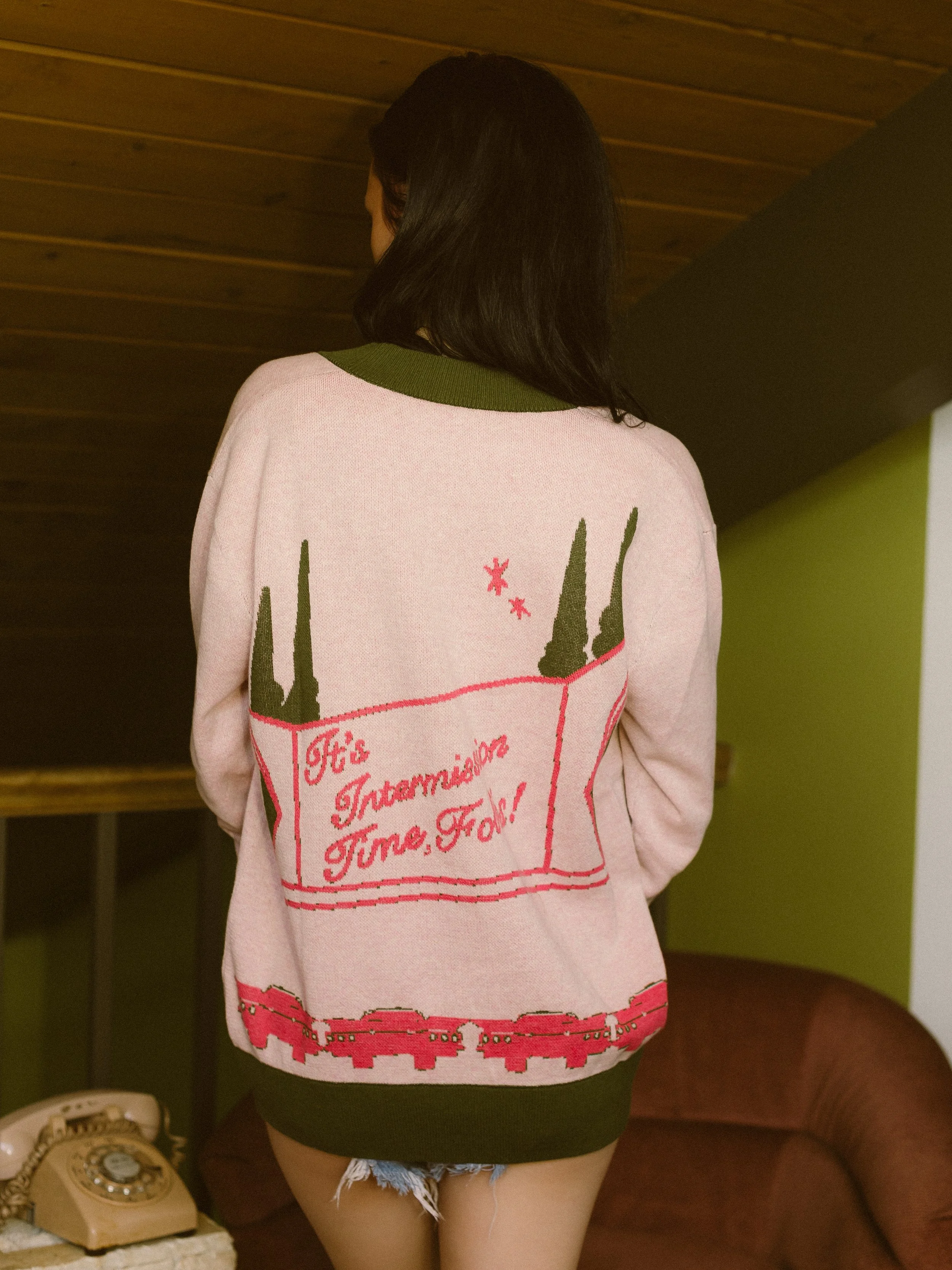 AT THE DRIVE-IN Retro Style Knit Cardigan