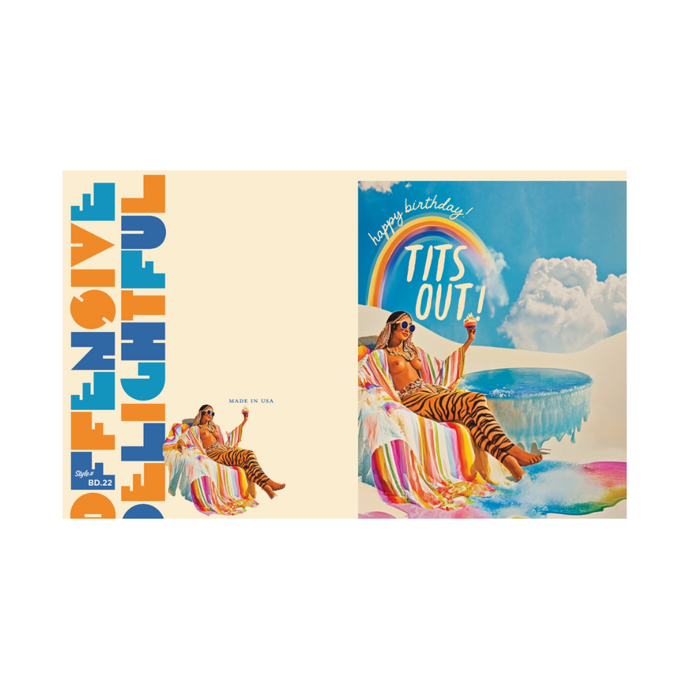 Tits Out! Happy Birthday Card — Carmine \u0026 Hayworth Vintage, image size:1000x1000