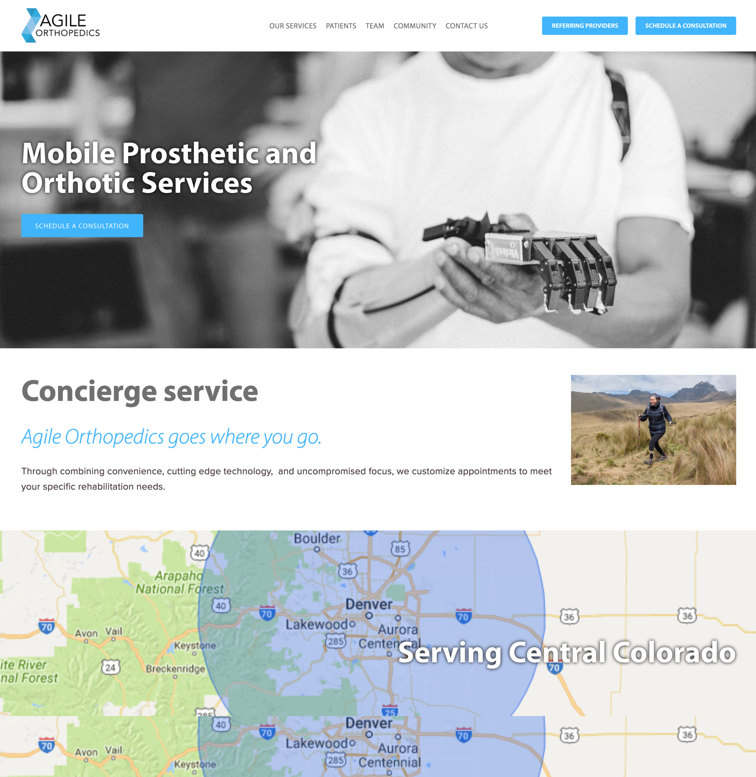 Agile Orthopedics Health Website