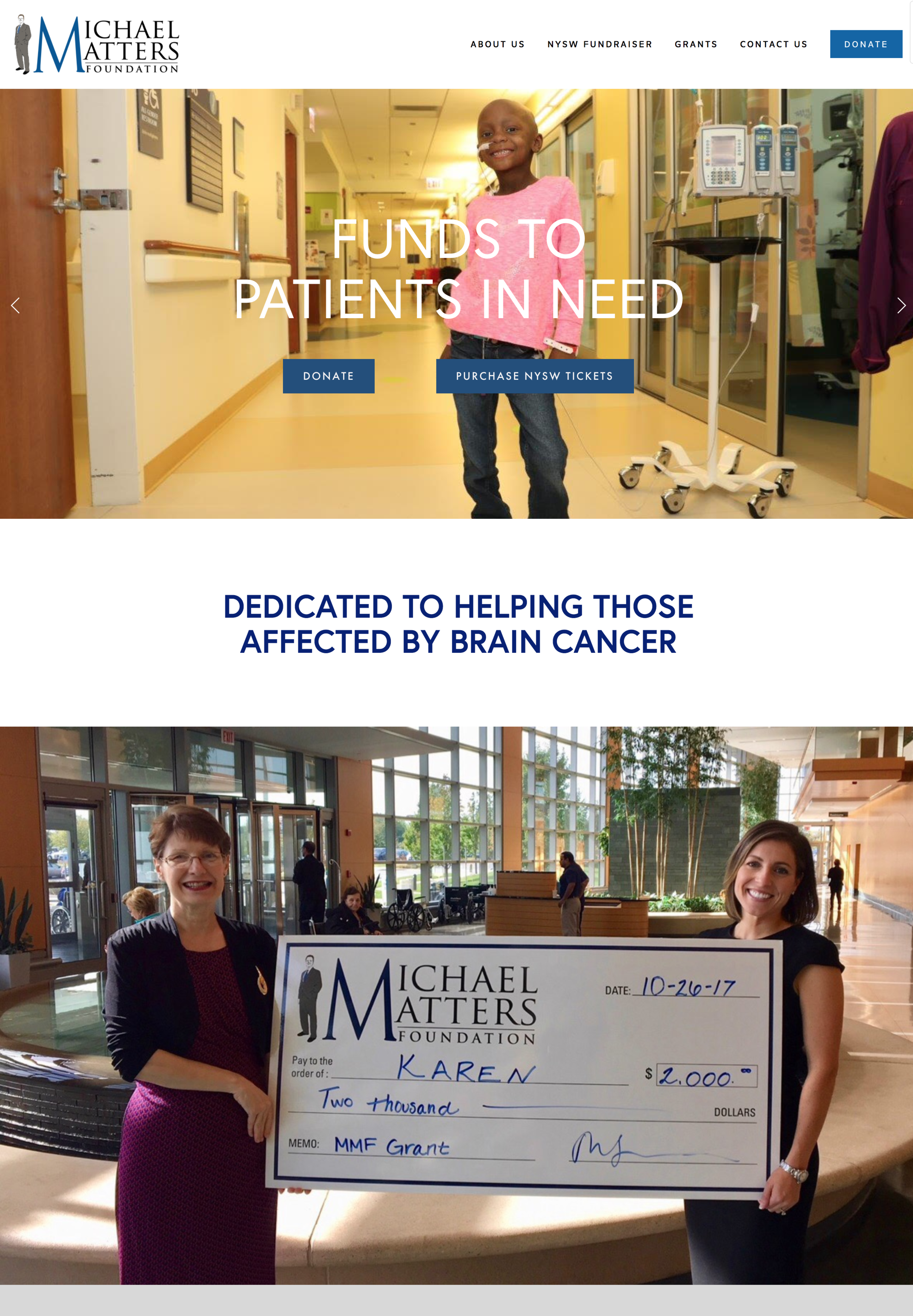 Michael Matters Foundation Non-Profit Website