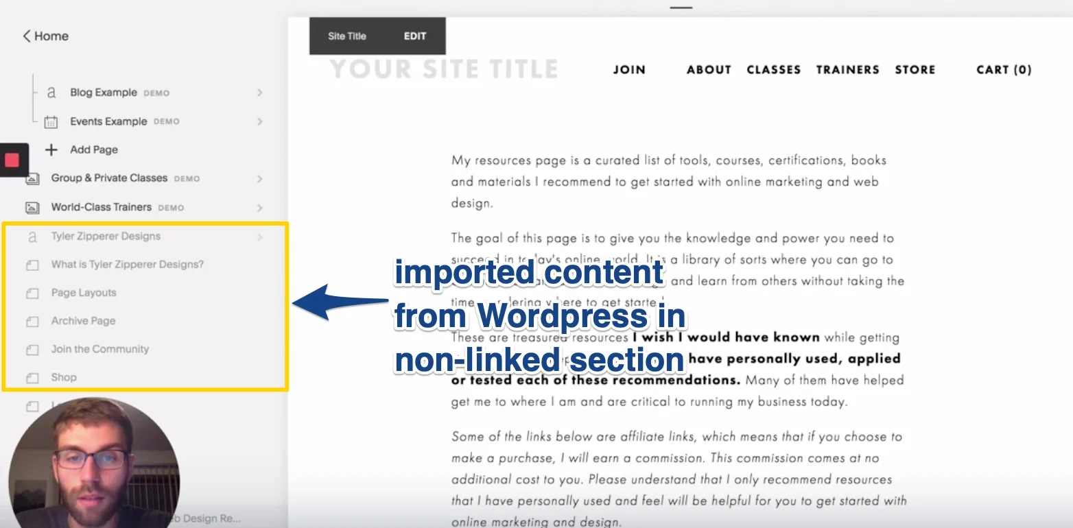 Imported Wordpress content in non linked section of Squarespace.jpg