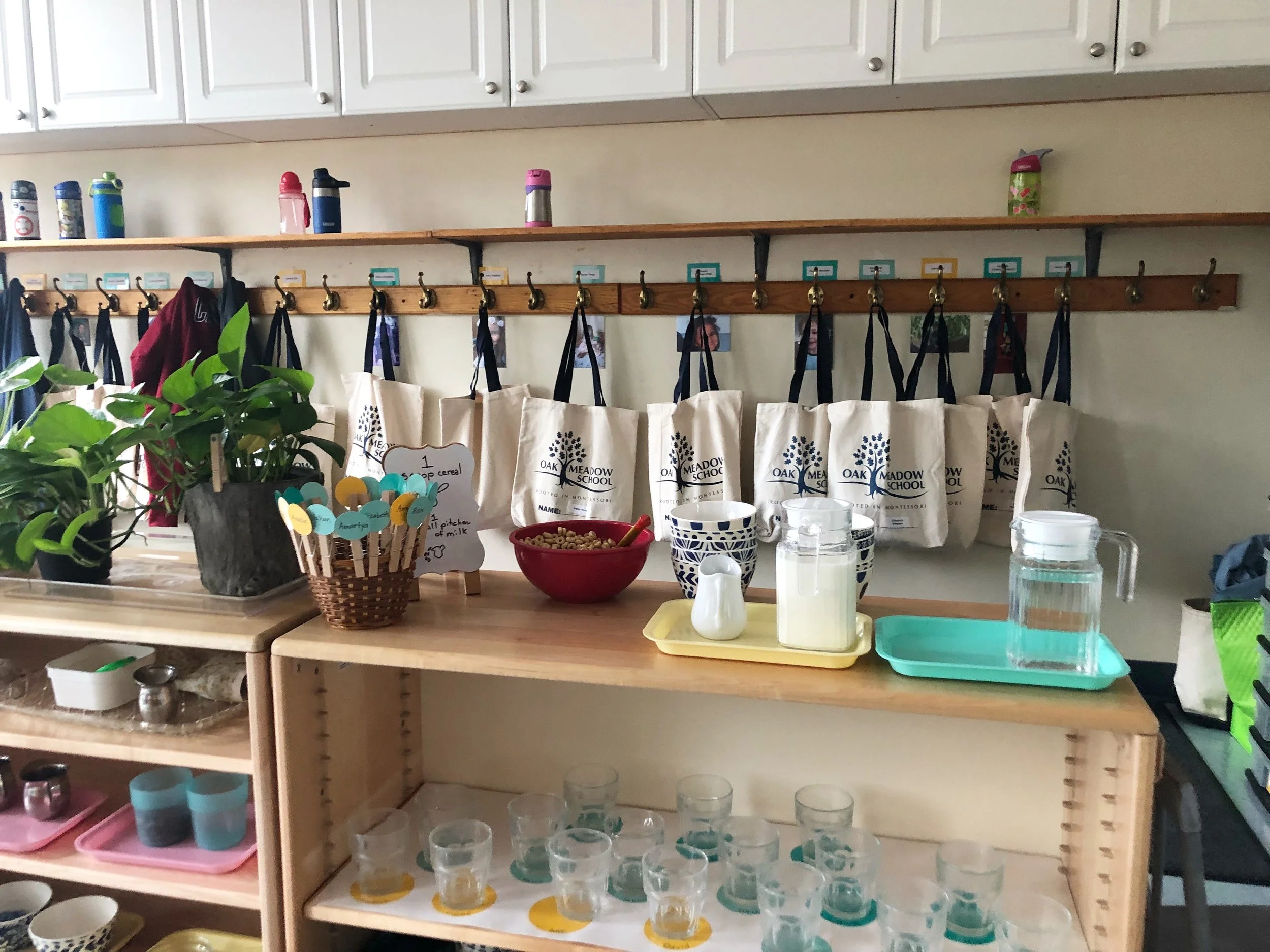  Our snack shelf on the top and our water glass shelf below.  