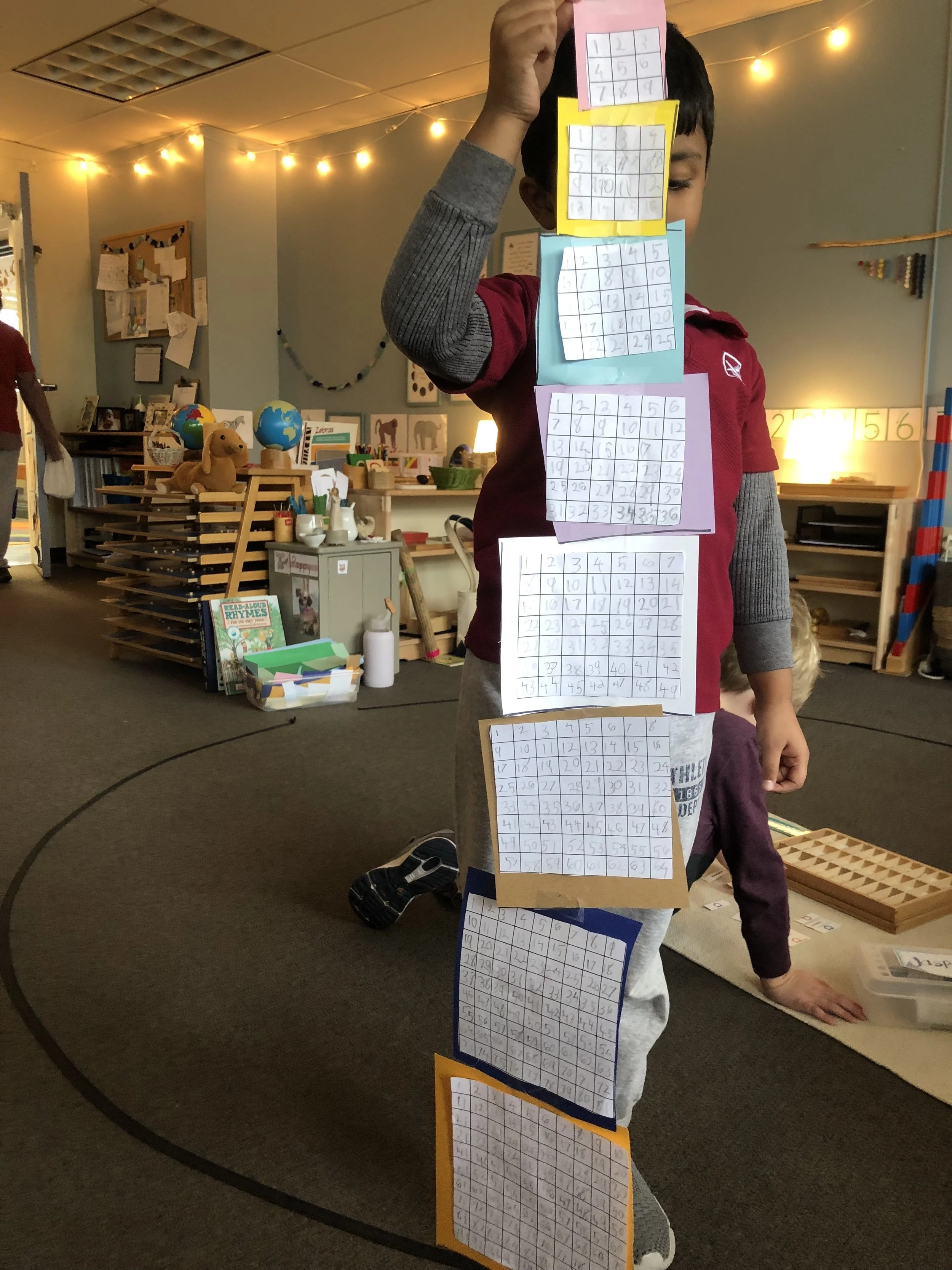  A student and his finished work.  