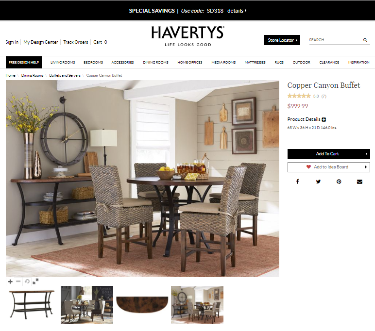 Copper Canyon Roomscene as seen on Website