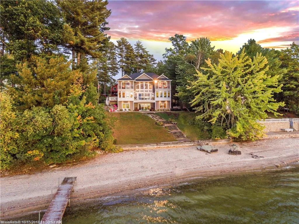 Lake front home exterior