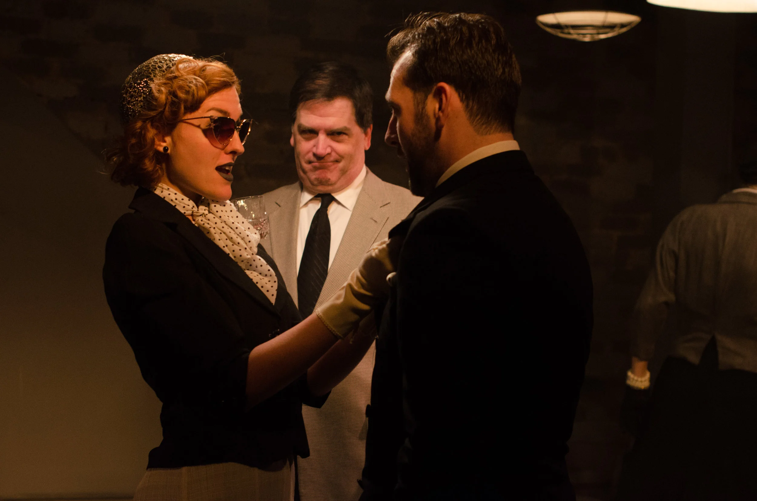 Kelsey Rhiann Shipley as Elaine, Wm. Bullion as Haskell, Mickey O’Sullivan as Bigelow