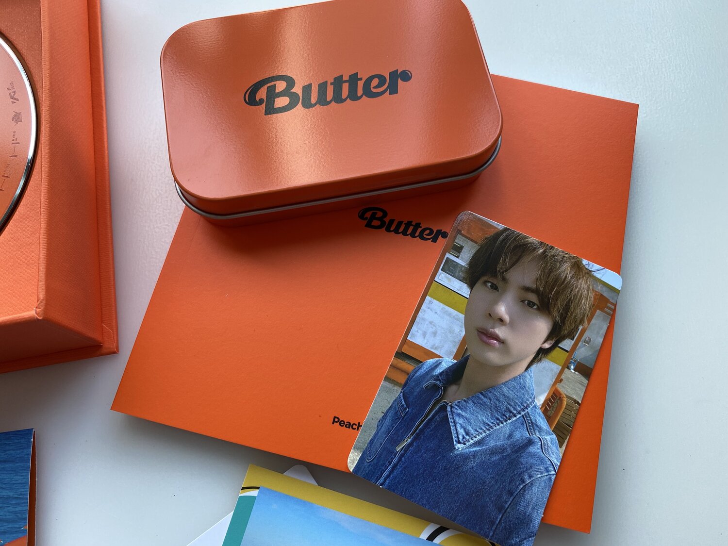 BTS BUTTER CD (Peaches Version) + Jin set pre-order photo card — Foxclouds