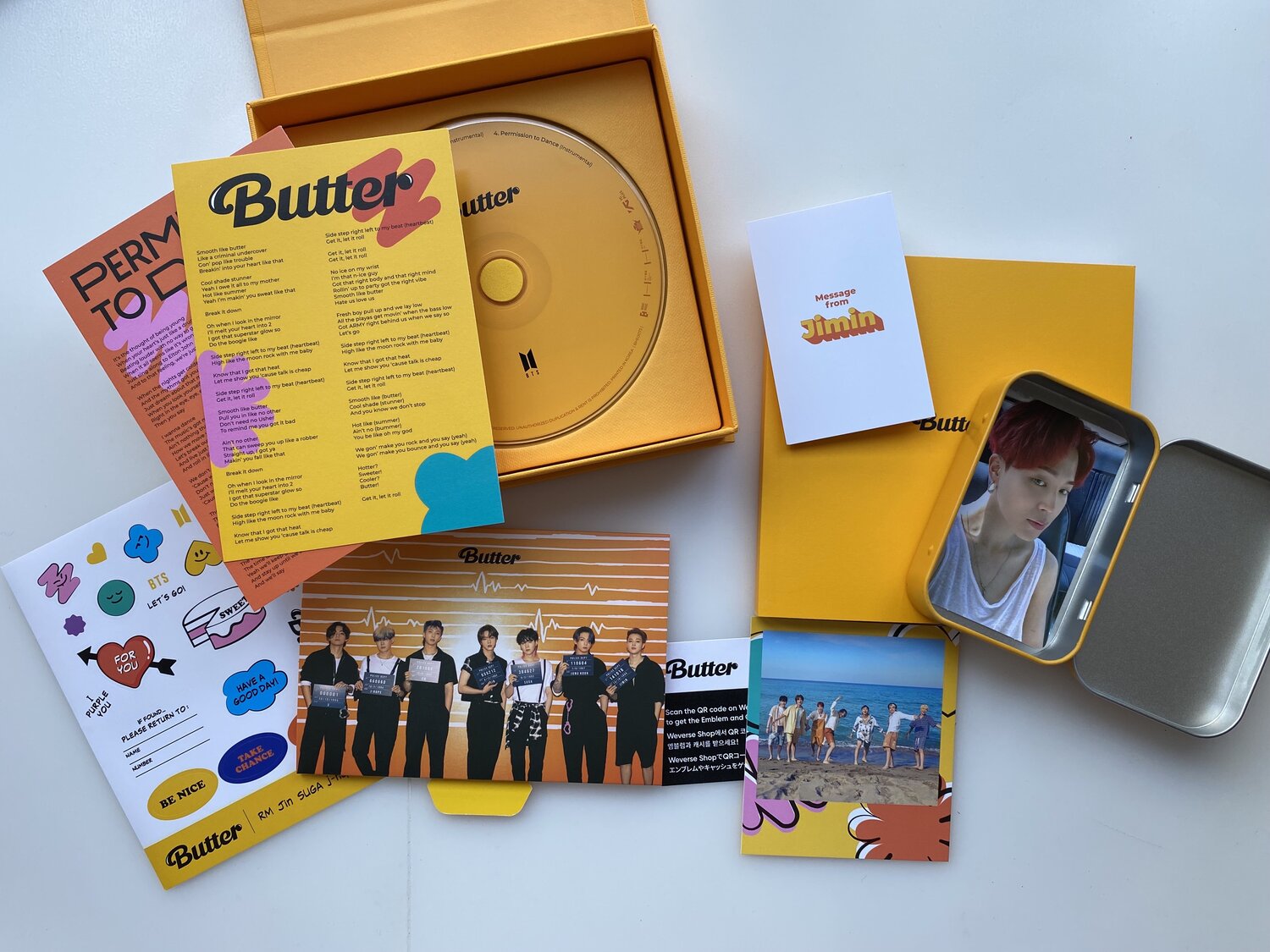 BTS BUTTER CD (Cream Ver) + JIMIN photocard Weverse Pre-Order Gift —  Foxclouds