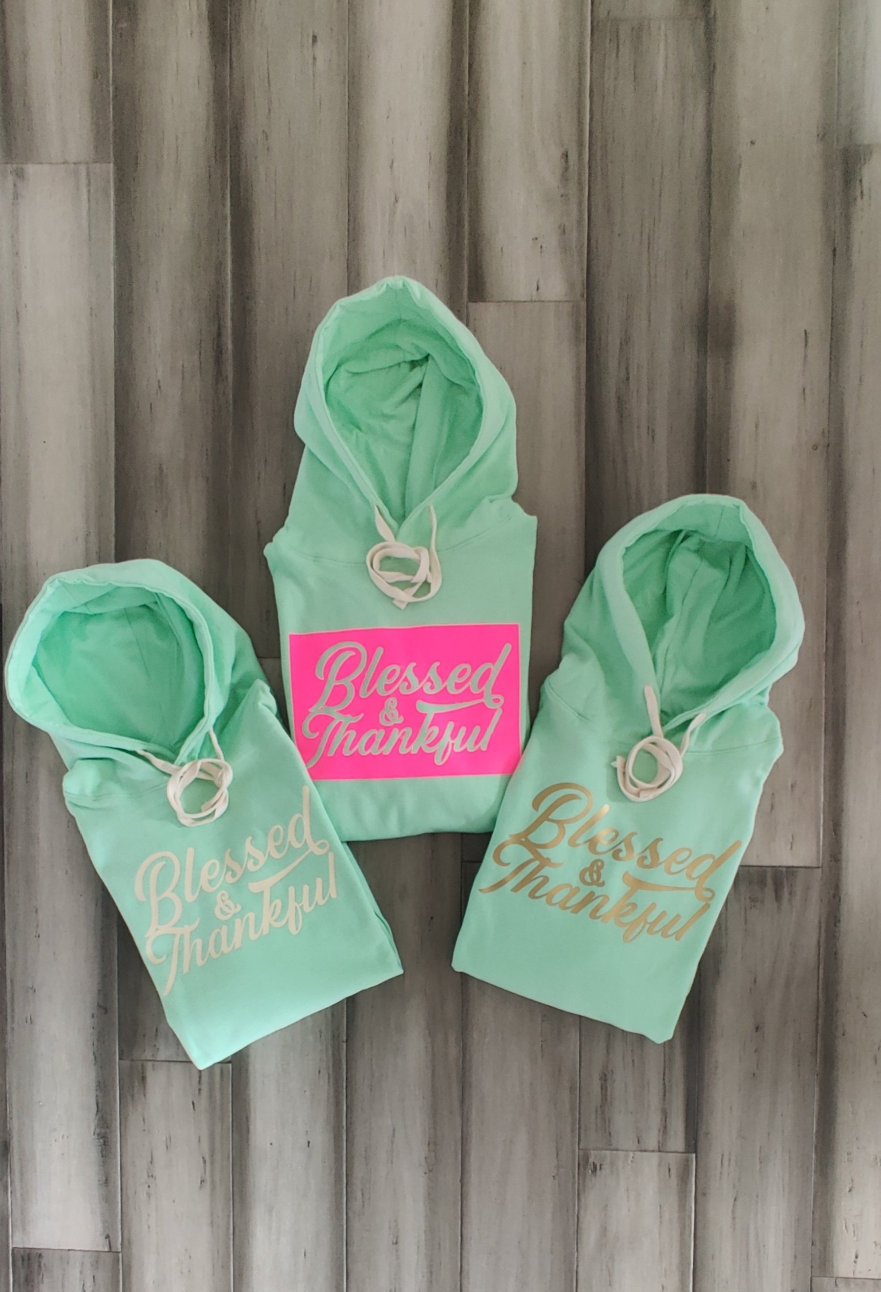 Blessed & Thankful Mint Hoodie
