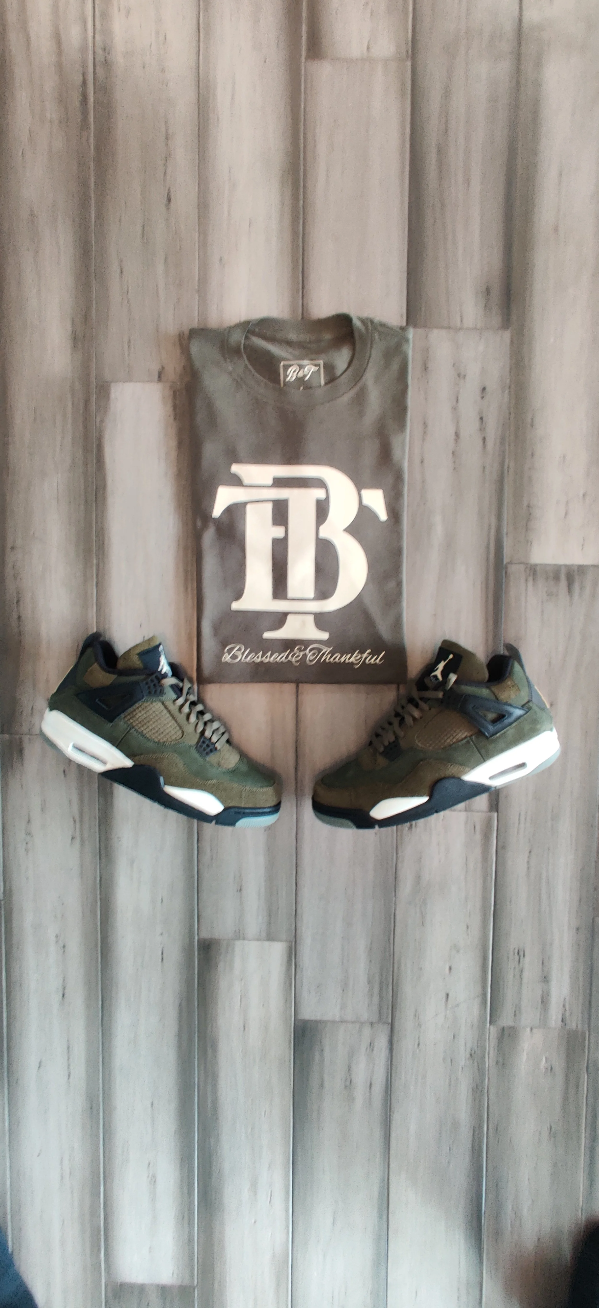 Blessed & Thankful Olive B&T Monogram T-shirt