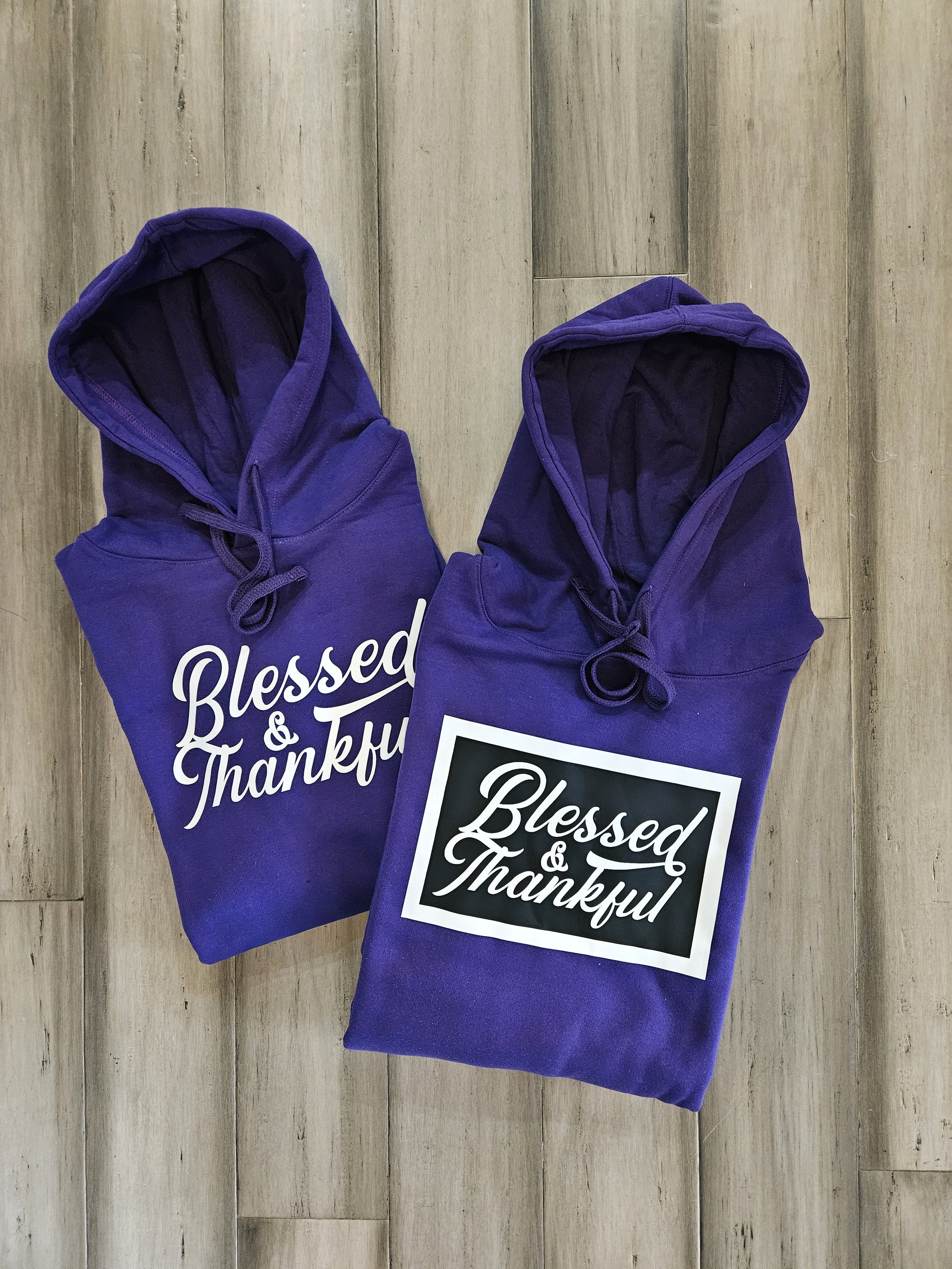 Blessed & Thankful  Purple Hoodie