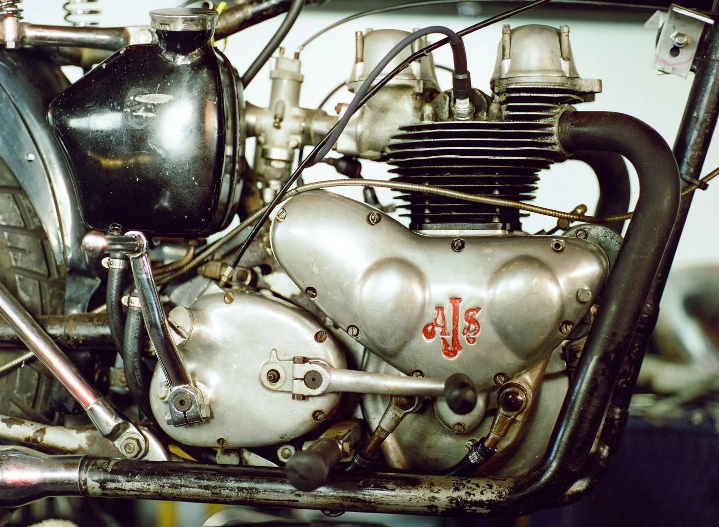 1951 AJS Model 20
500cc Twin

This is a fun one, picked up @barbermuseum at #barbervintagefestival a few years ago. Simplest but most confusing electrical system I&rsquo;ve ever seen. Currently a feature of #bikenight @topdeadcenter_seattle - relying