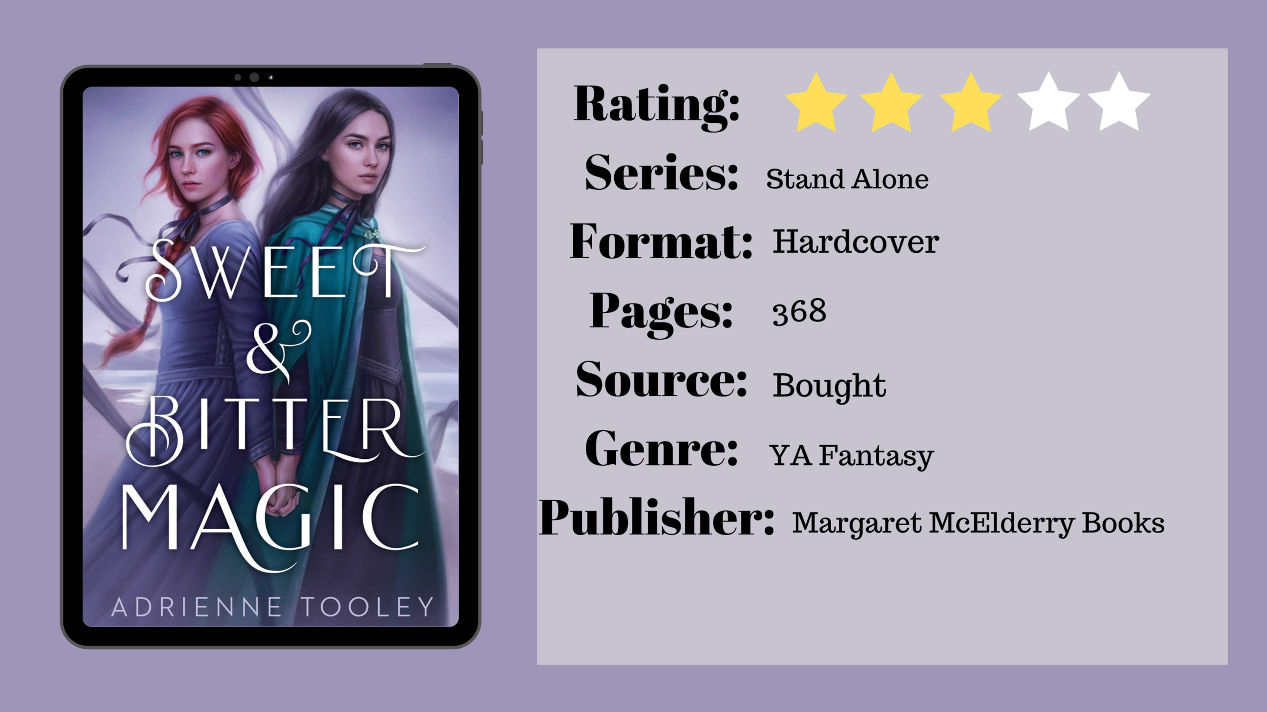 Book Review Sweet Bitter Magic By Adrienne Tooley Daydreaming Through Books