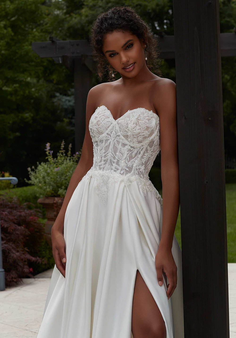 open lace back dress Black-White