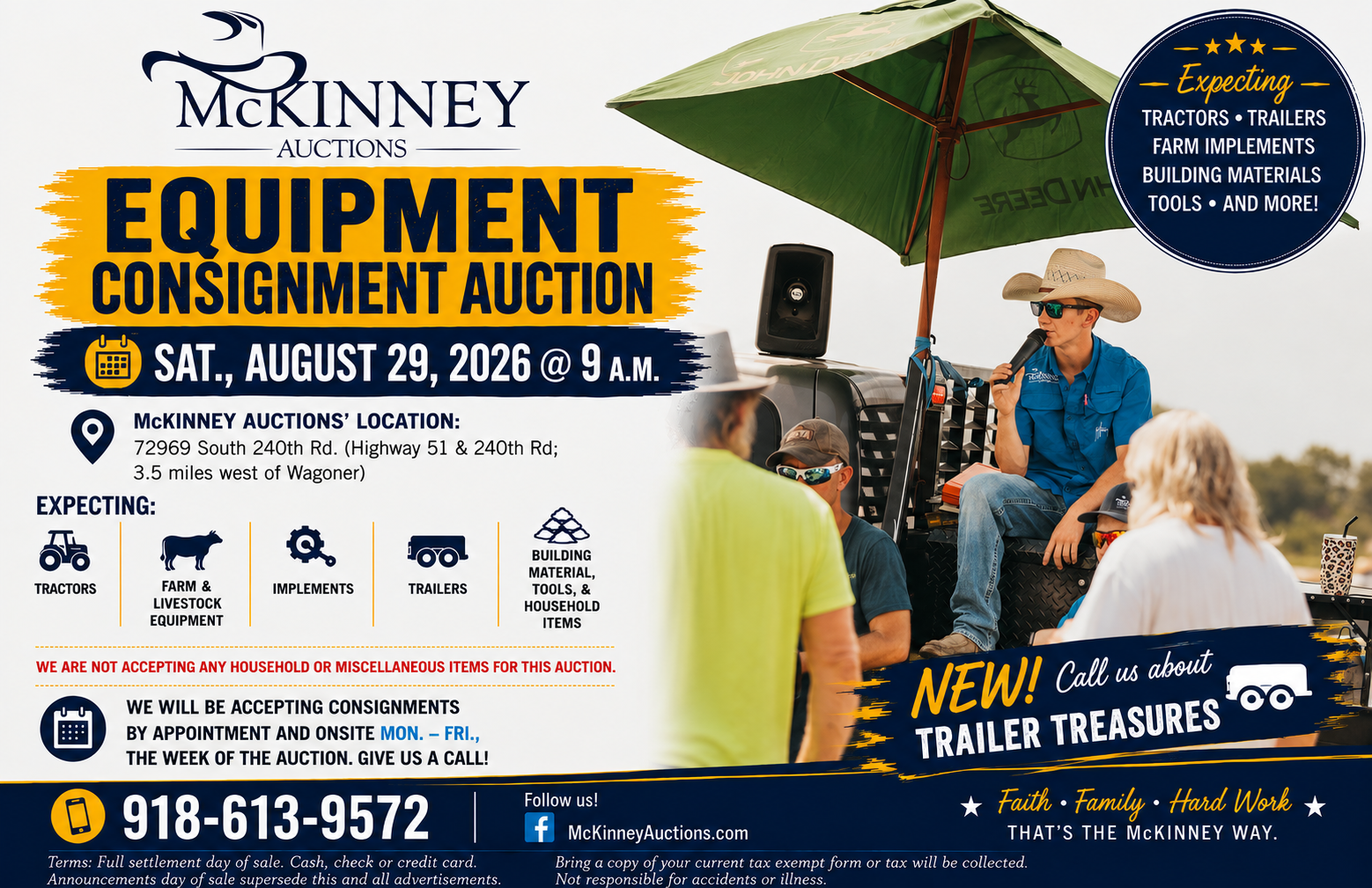 August 29, 2026, Equipment Consignment Auction