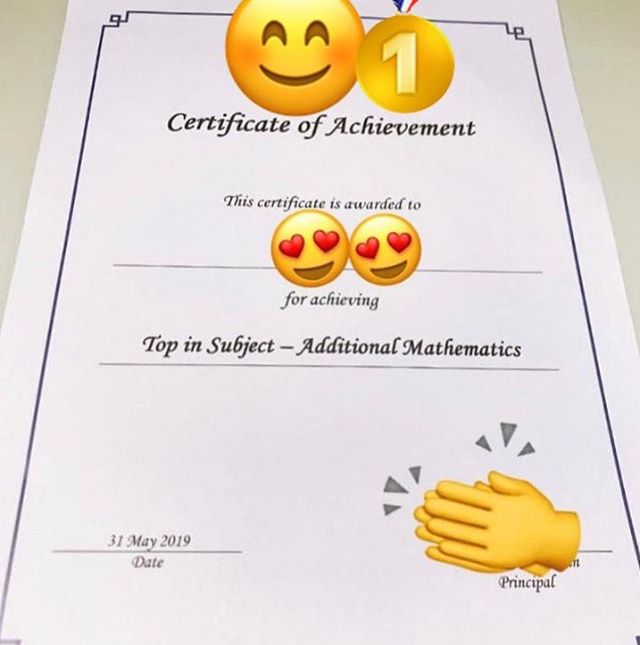 Congratulations to 1 of our students for topping the cohort for his Additional Mathematics !!! Well done 👍🏻 your efforts had paid off! Continue to work hard!! #effort #workhard #effortpaidoff #sec3