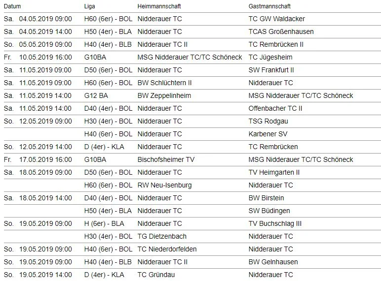 Die Spieltermine sind da!