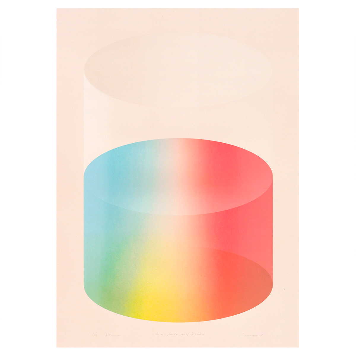 Clear Cylinder, half-filled