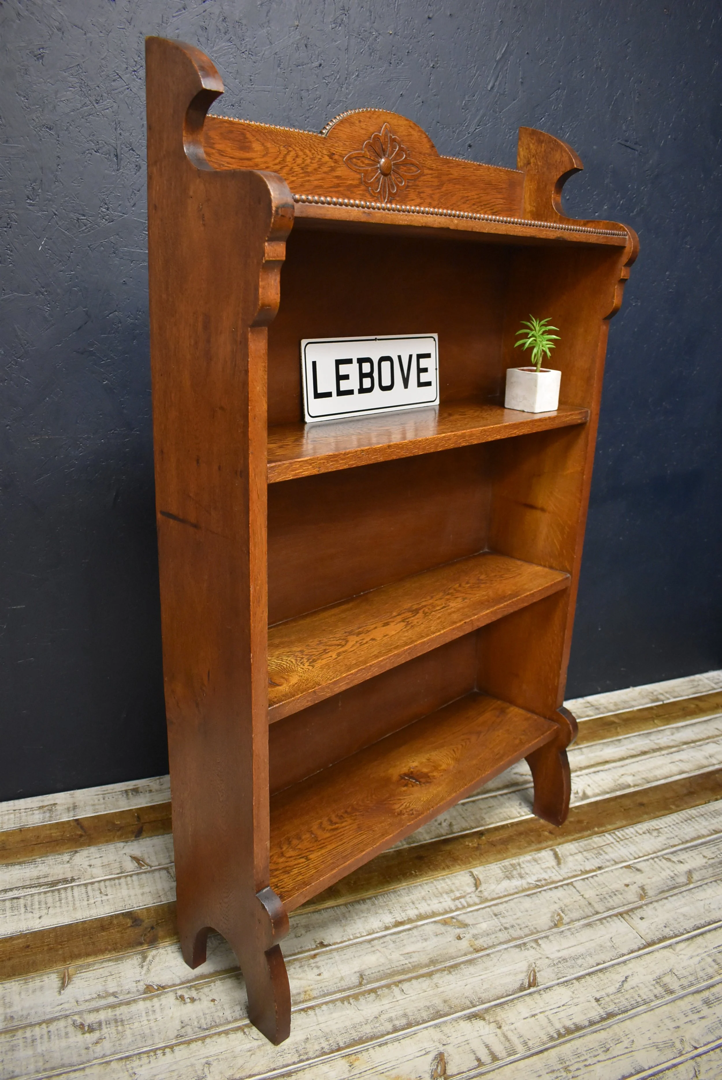 Antique Arts and Crafts Oak Display Bookcase