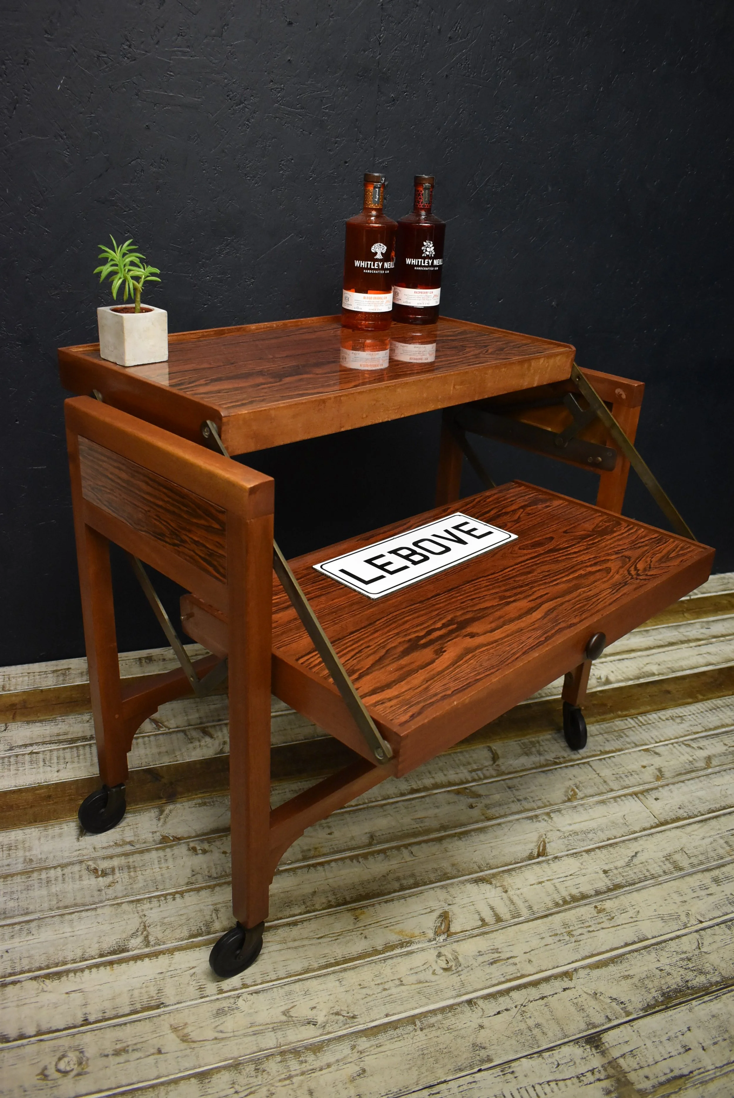 Mid Century Metamorphic Drinks Trolley Table - Cabinet