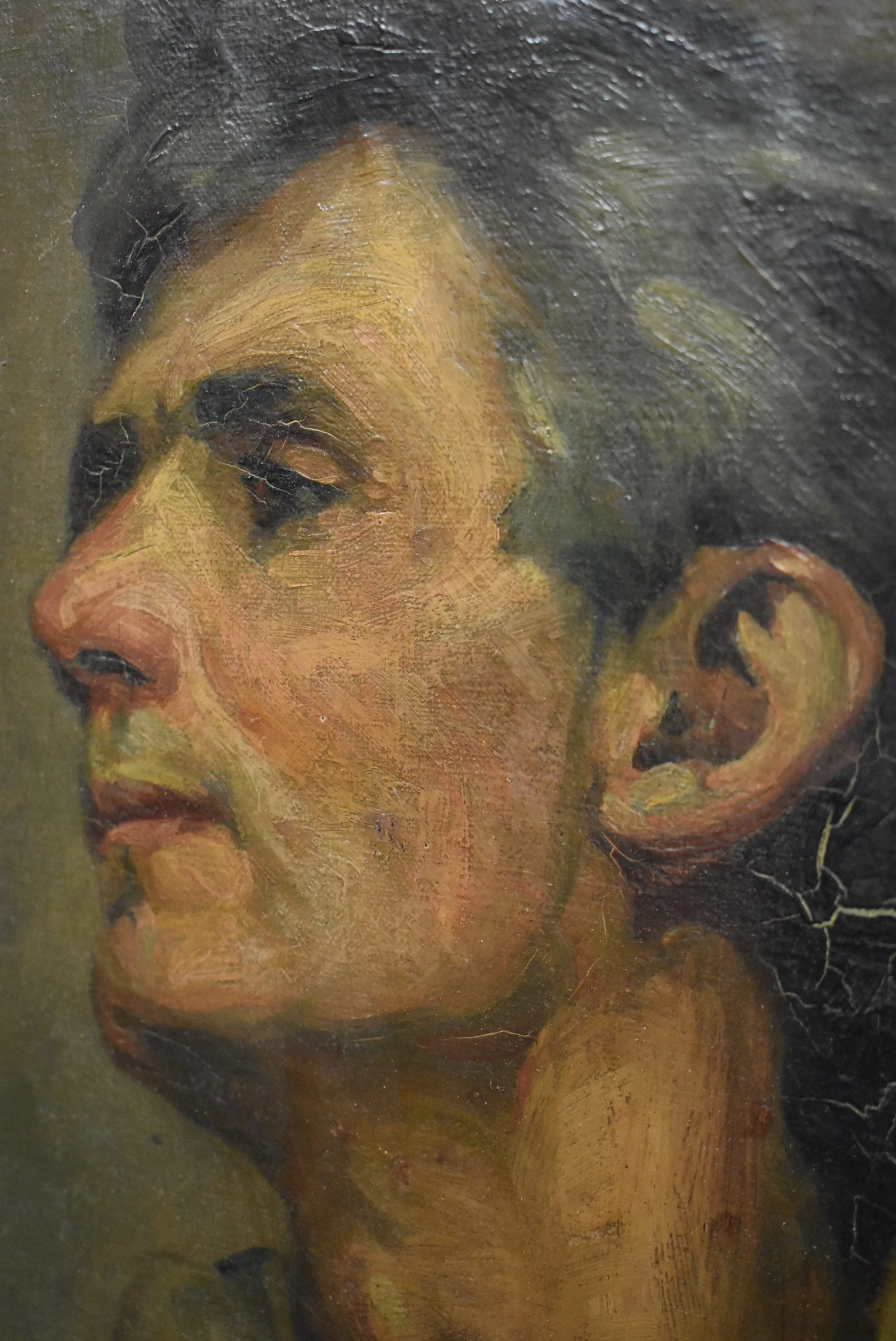 English School Side Portrait of a Gentleman - Newlyn School of Art ?