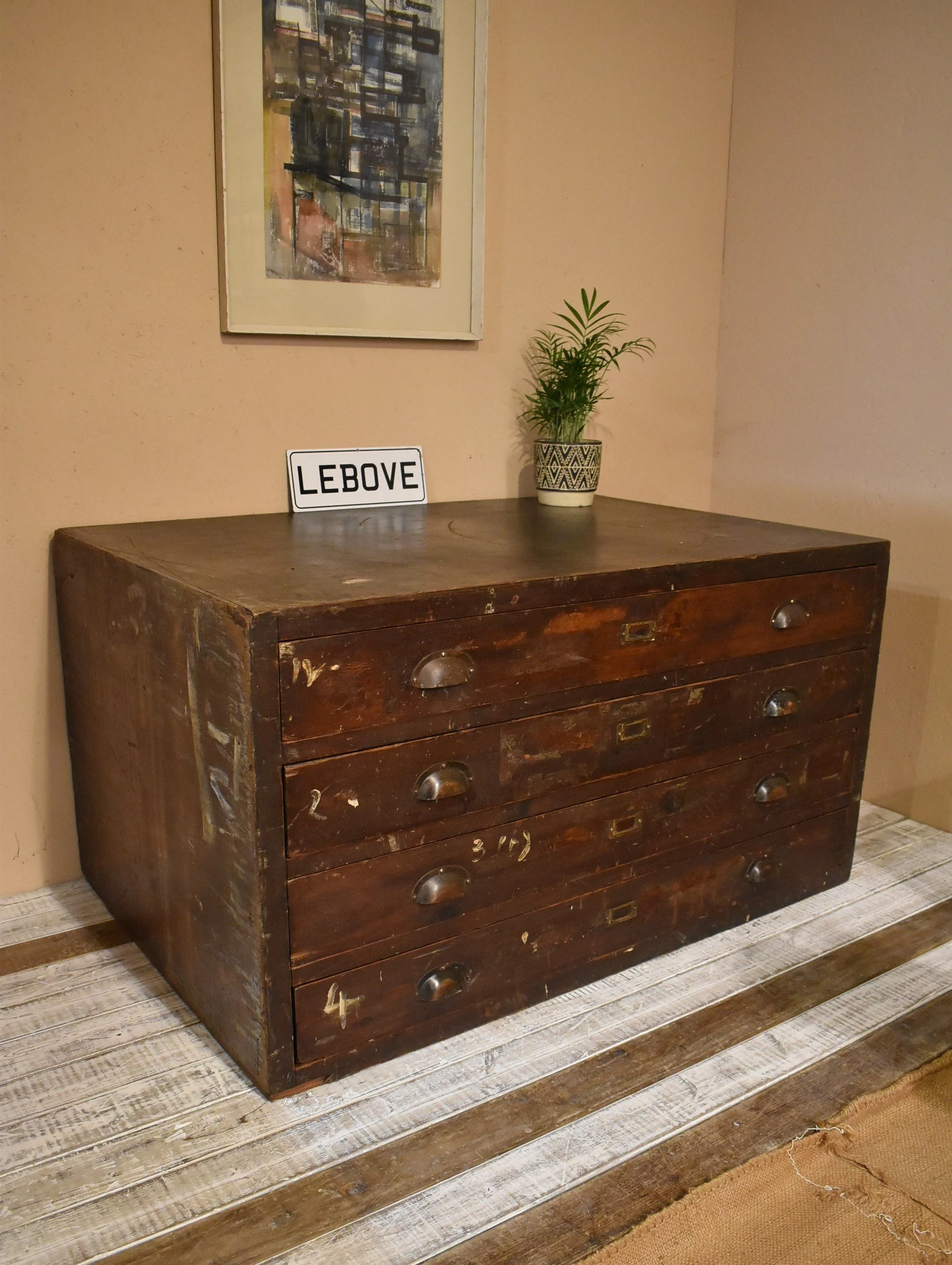 Vintage Architects Plans Chest