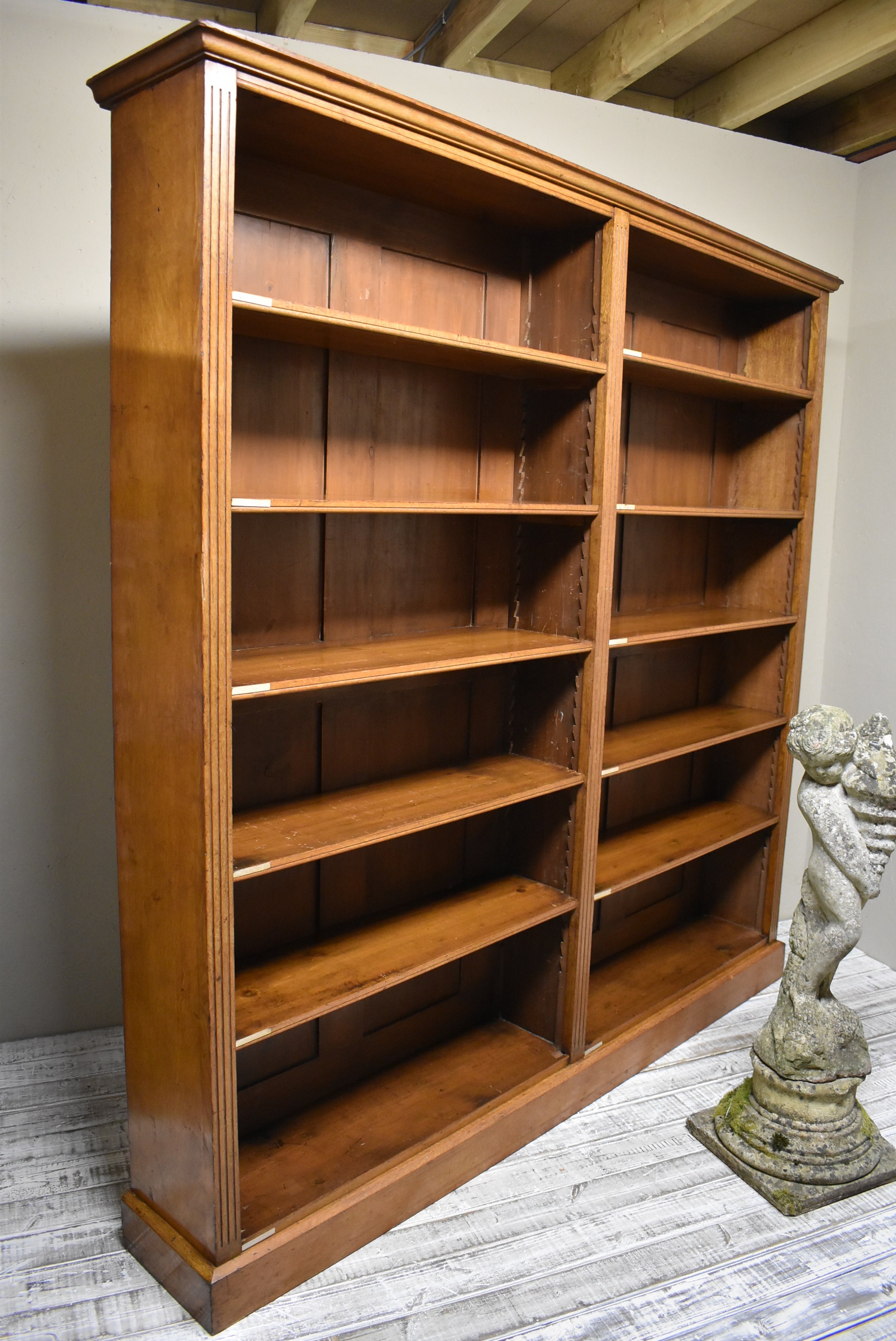 Large Antique Victorian Open Library Bookcase - Shop Display