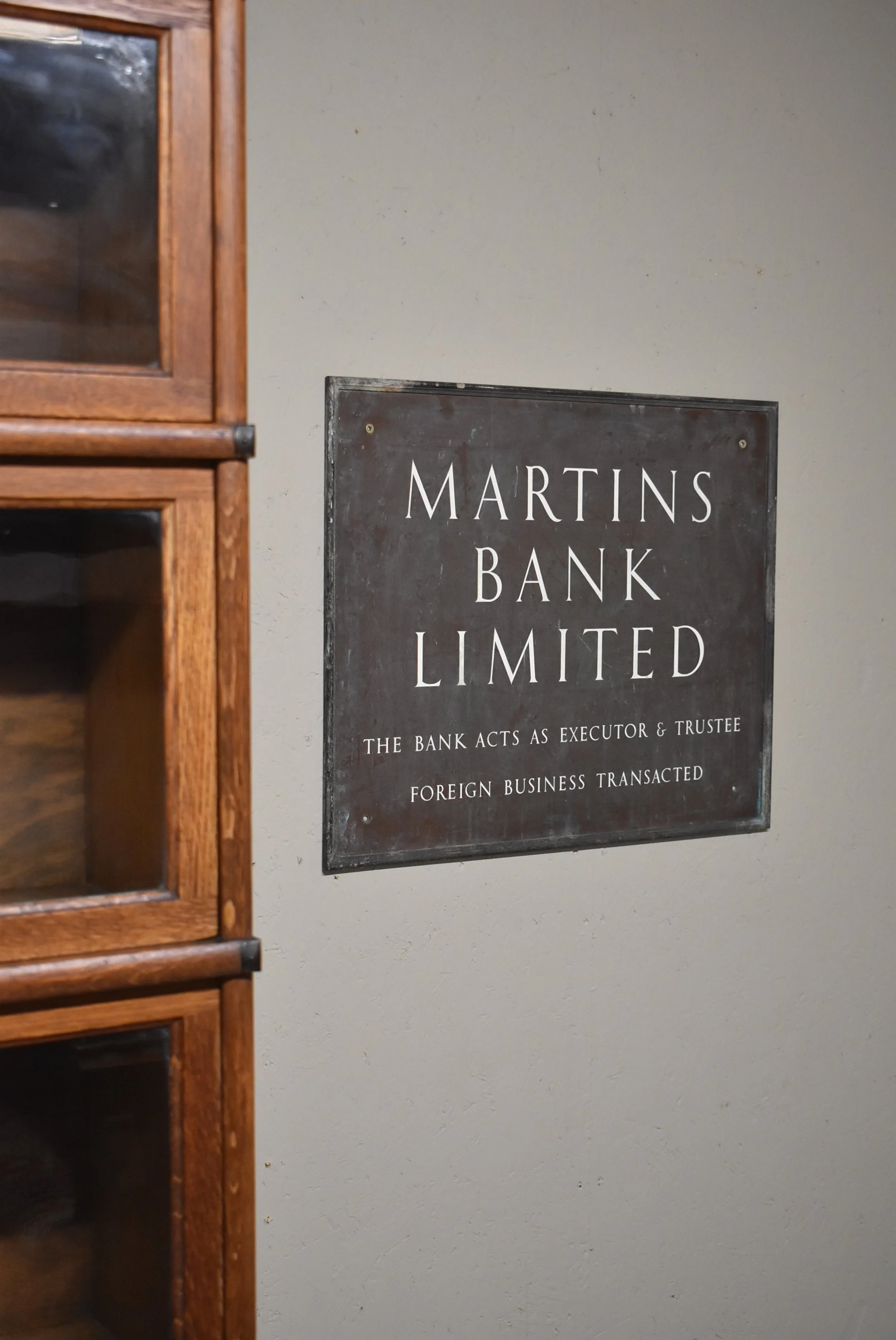 Vintage Original Bronze Bank Sign - Martins Bank
