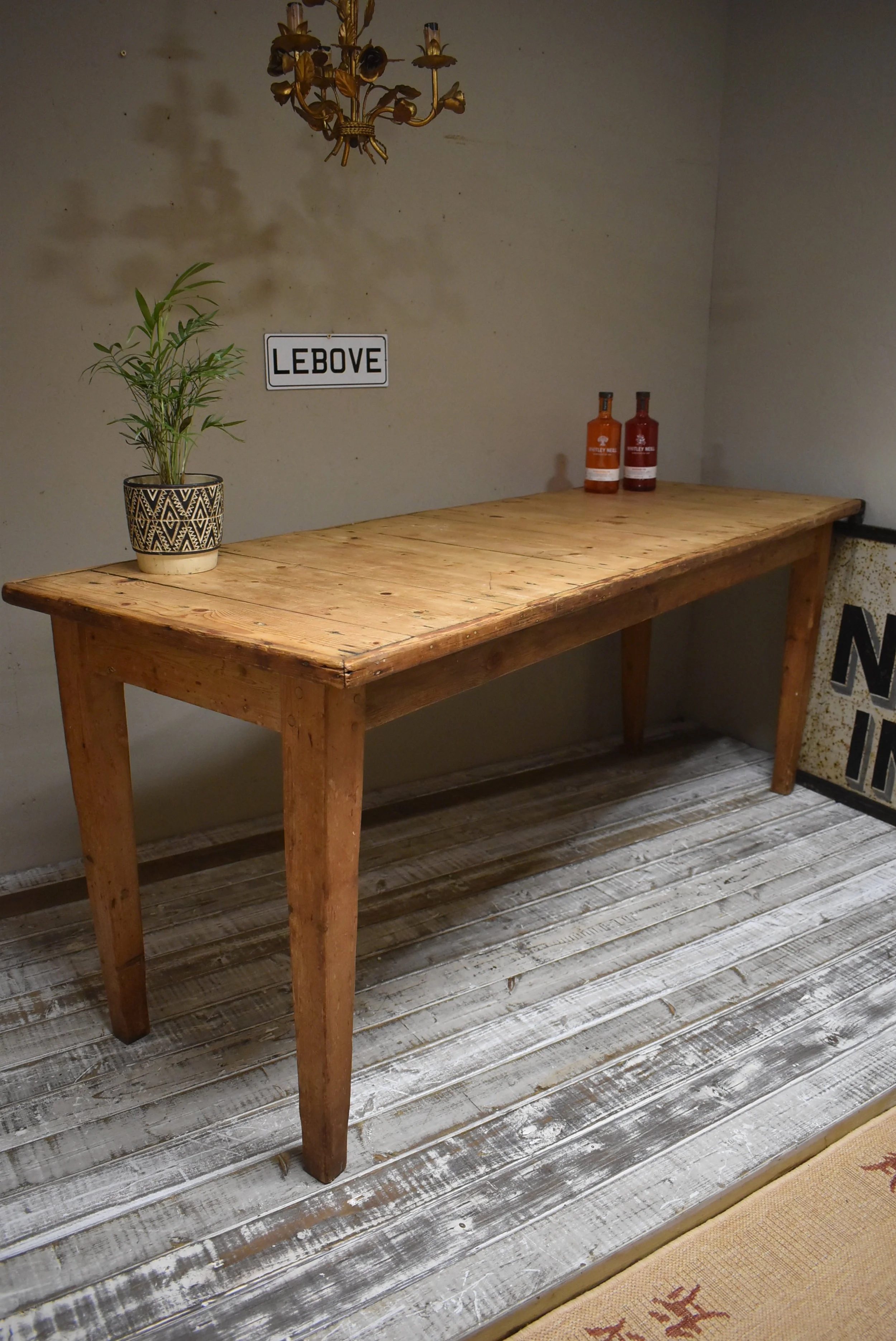 Vintage Reclaimed Pine farmhouse Kitchen Dining Work Table