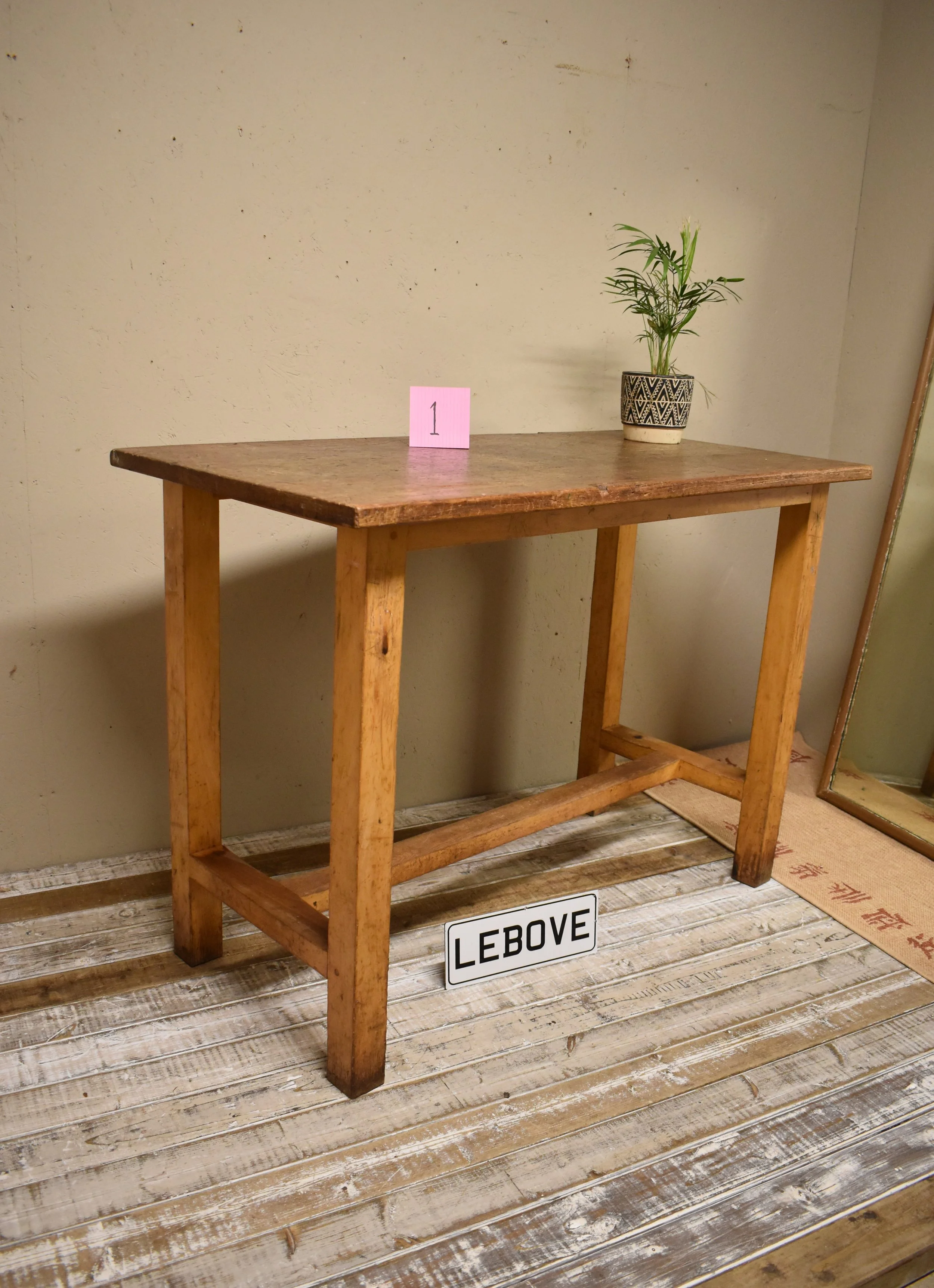 Mid Century School Science Lab Work Desk Table - Kitchen Island