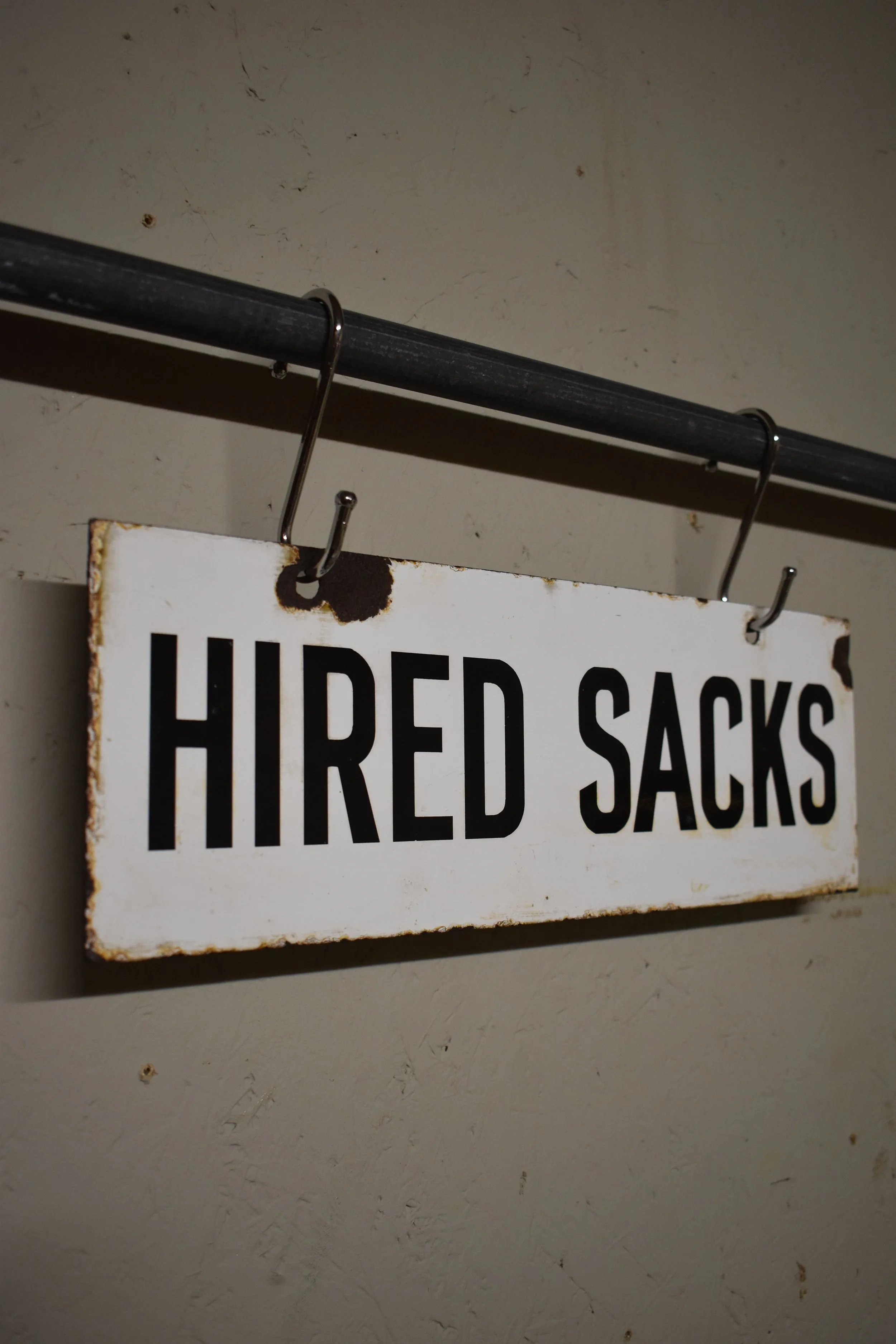 Original Advertising Black & White Enamel Sign