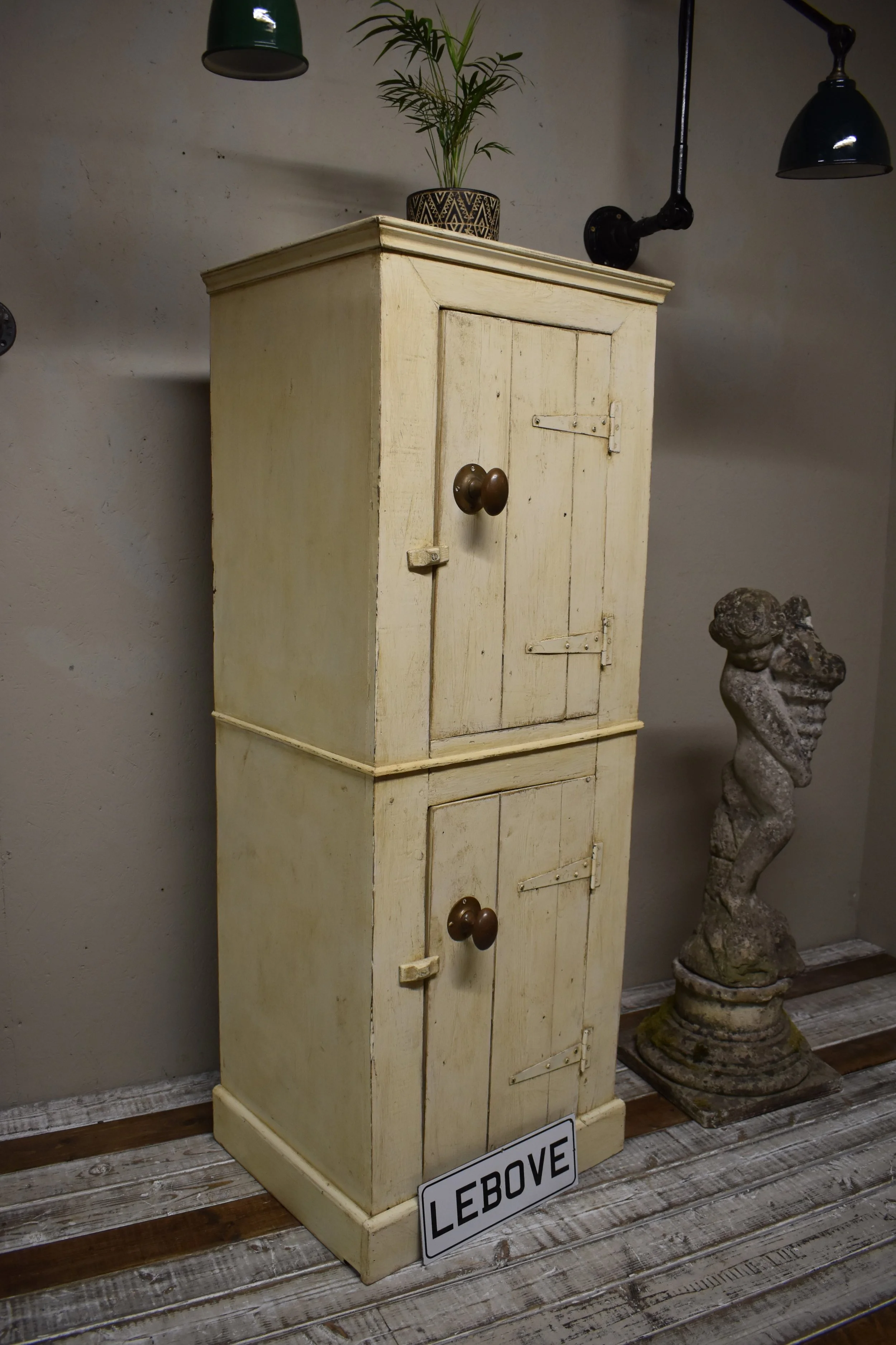 Vintage Reclaimed Painted Pine Kitchen - Hall Storage Cupboard