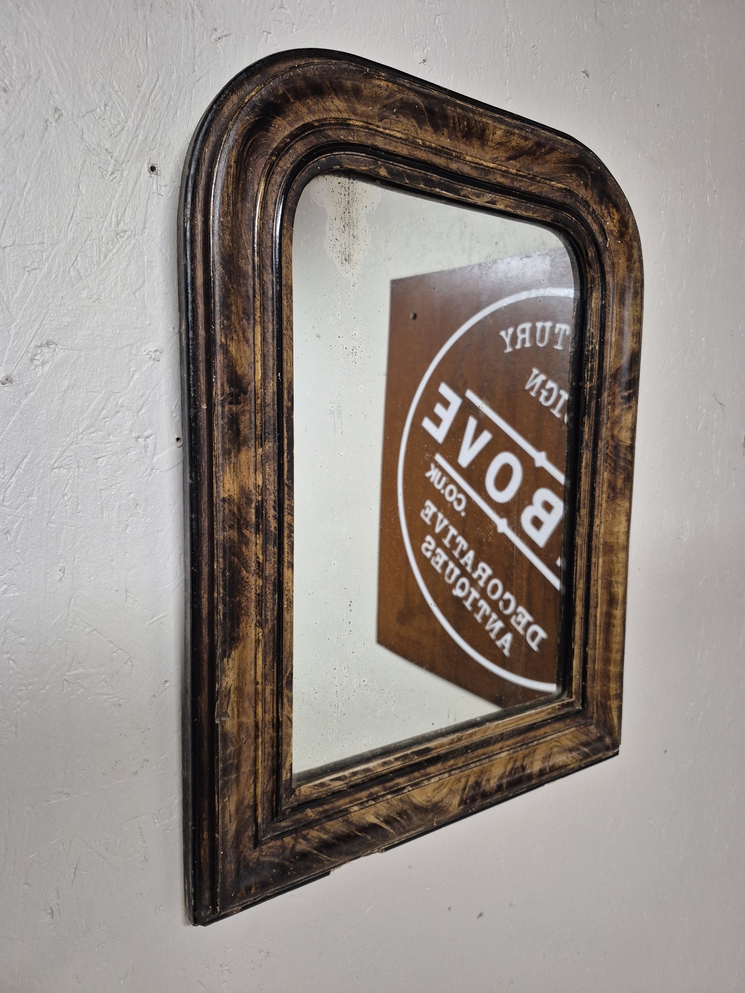 Antique 19th Century French Louis Philippe Walnut & Gesso Mirror