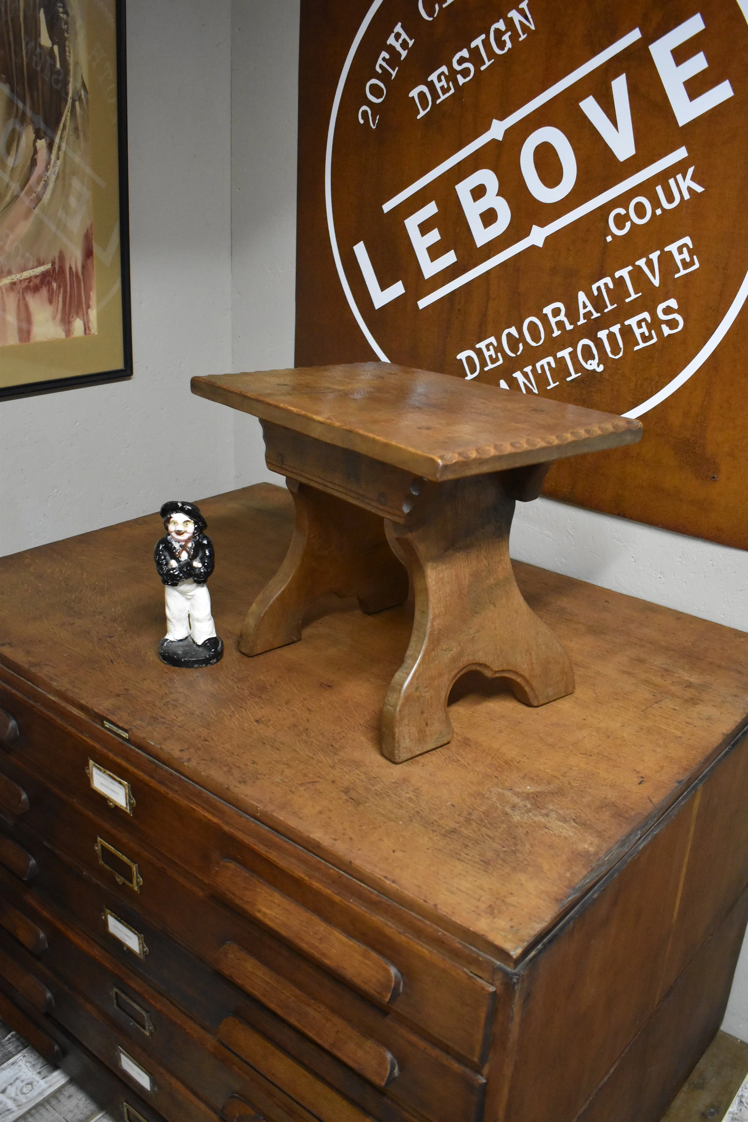 Vintage Arts & Crafts Elm Stool - Side Table By Jack Grimble