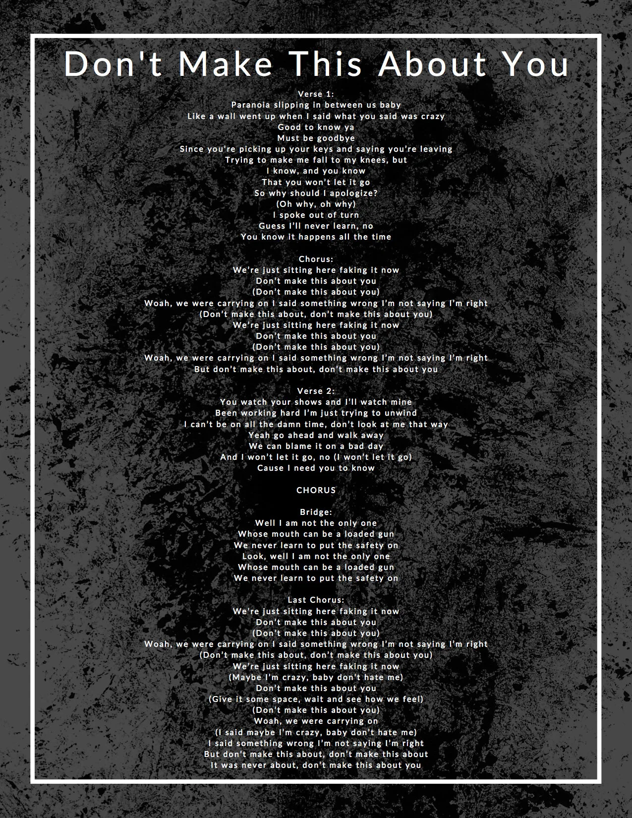 Don T Make This About You Nearly York