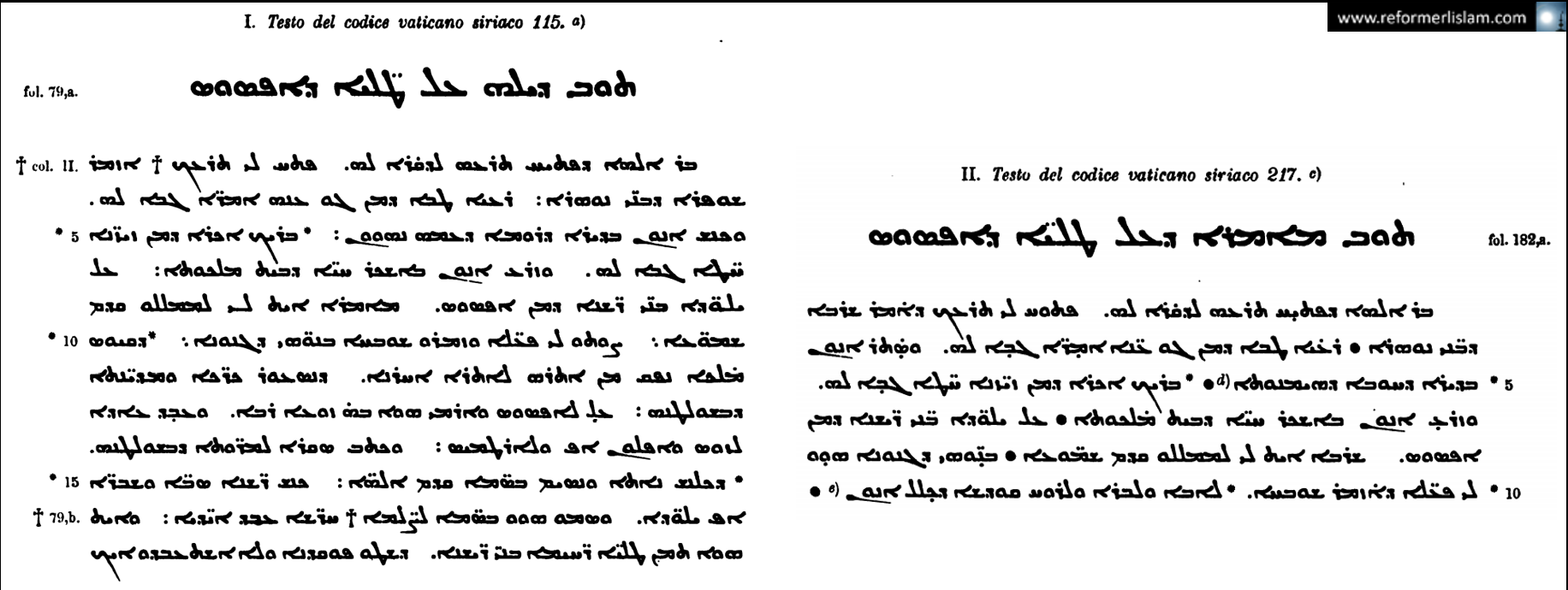 Le texte syriaque de l'histoire des Sept Dormants d’Éphèse écrit par Jacques de Saroug vers la fin du 5e siècle et conservé à la bibliothèque du Vatican