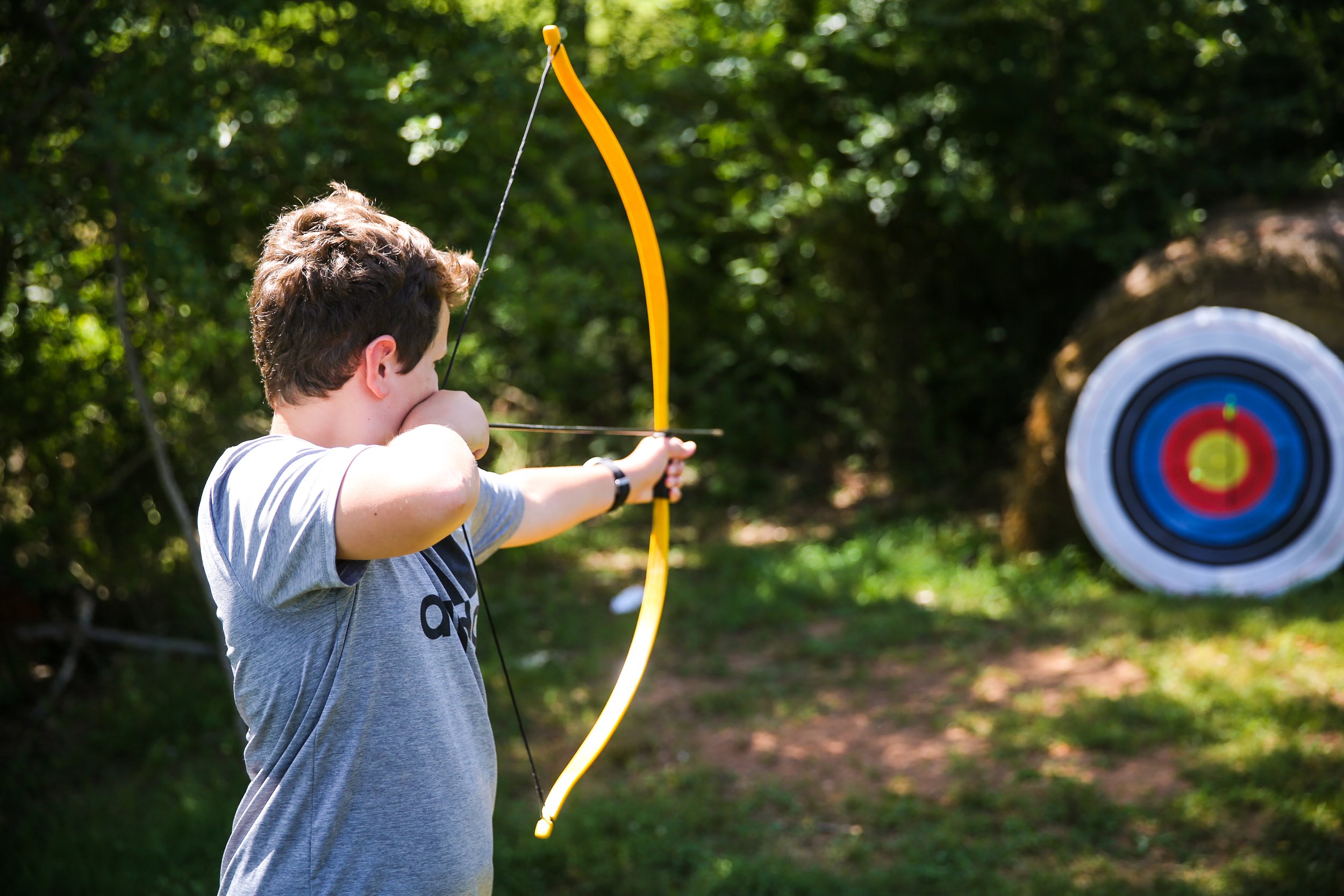 Campers practicing their archery! 