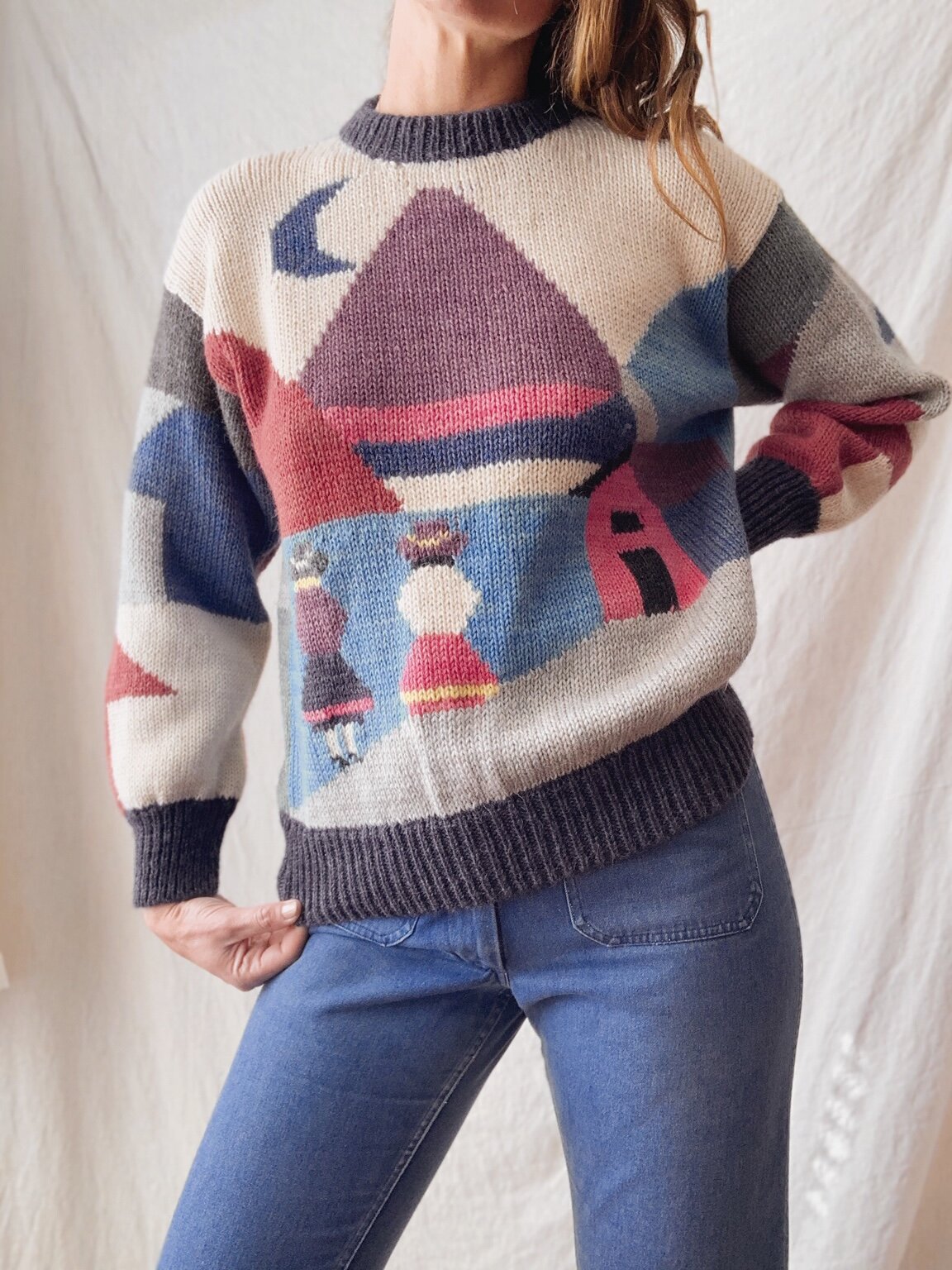Wool Knit Folk Sweater