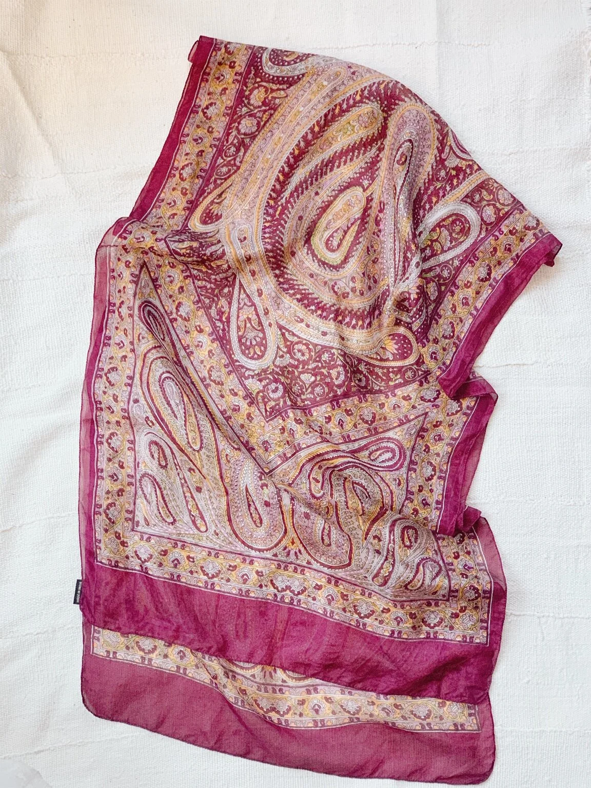 Bohemian Indian Silk Paisley Scarf