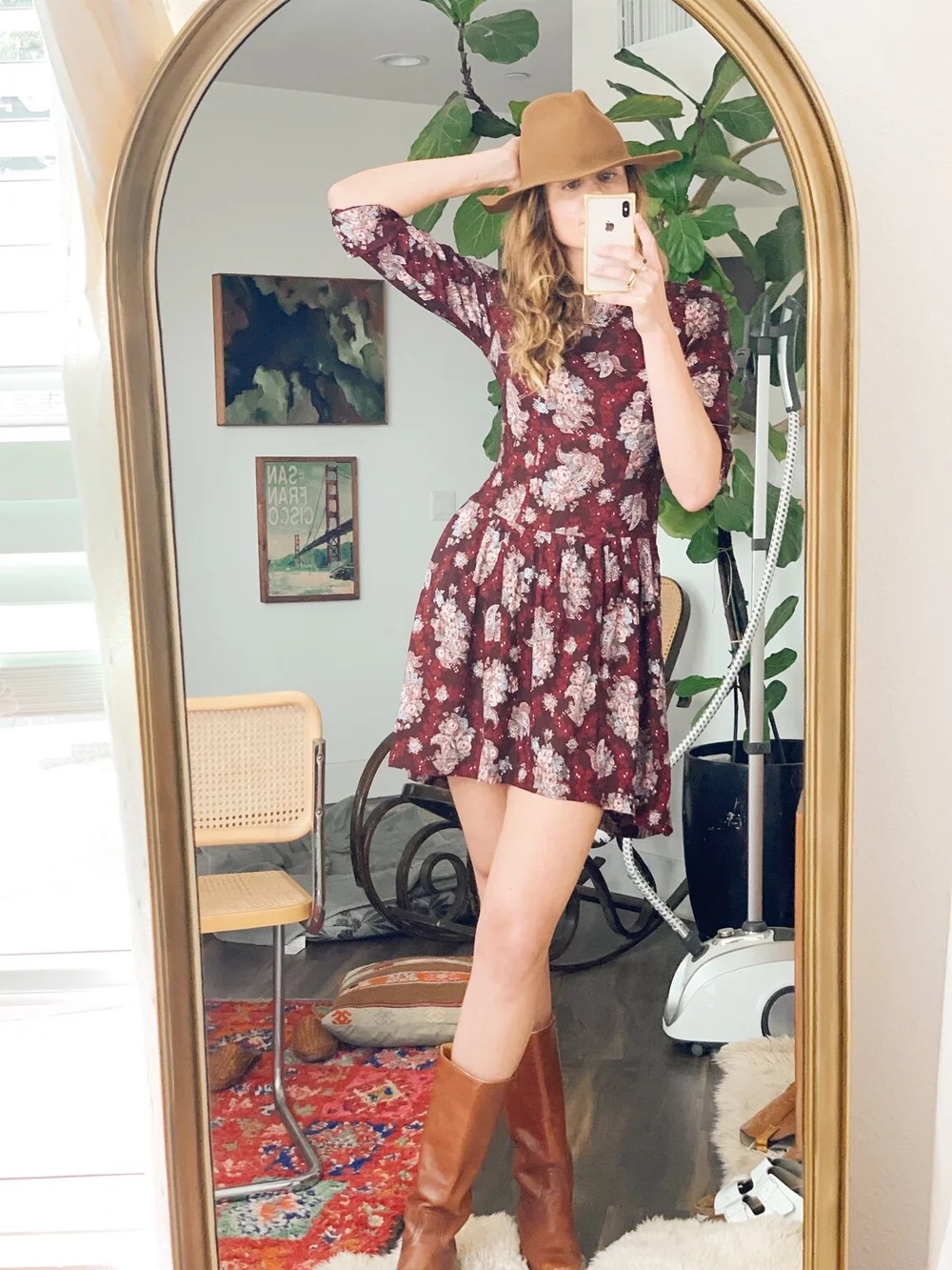 80s Drop Waist Floral Dress  Schipper Vintage